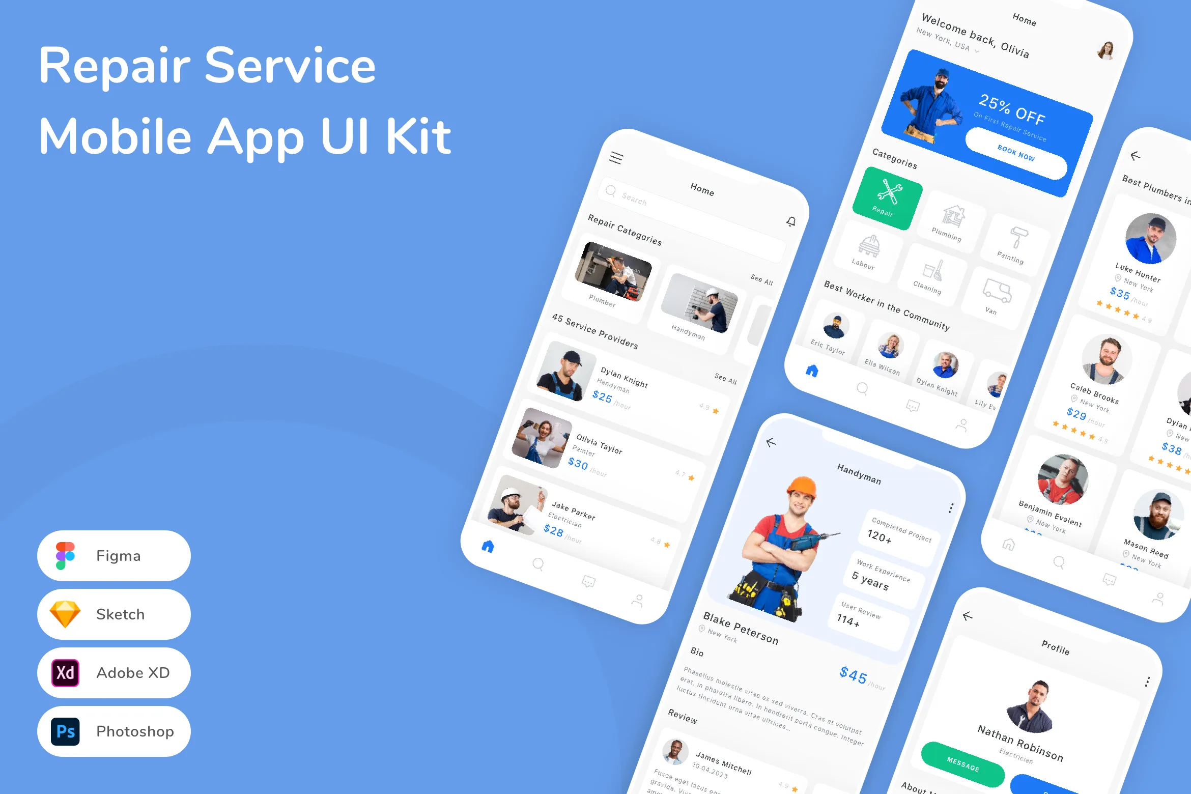 Repair Service Mobile App UI Kit
