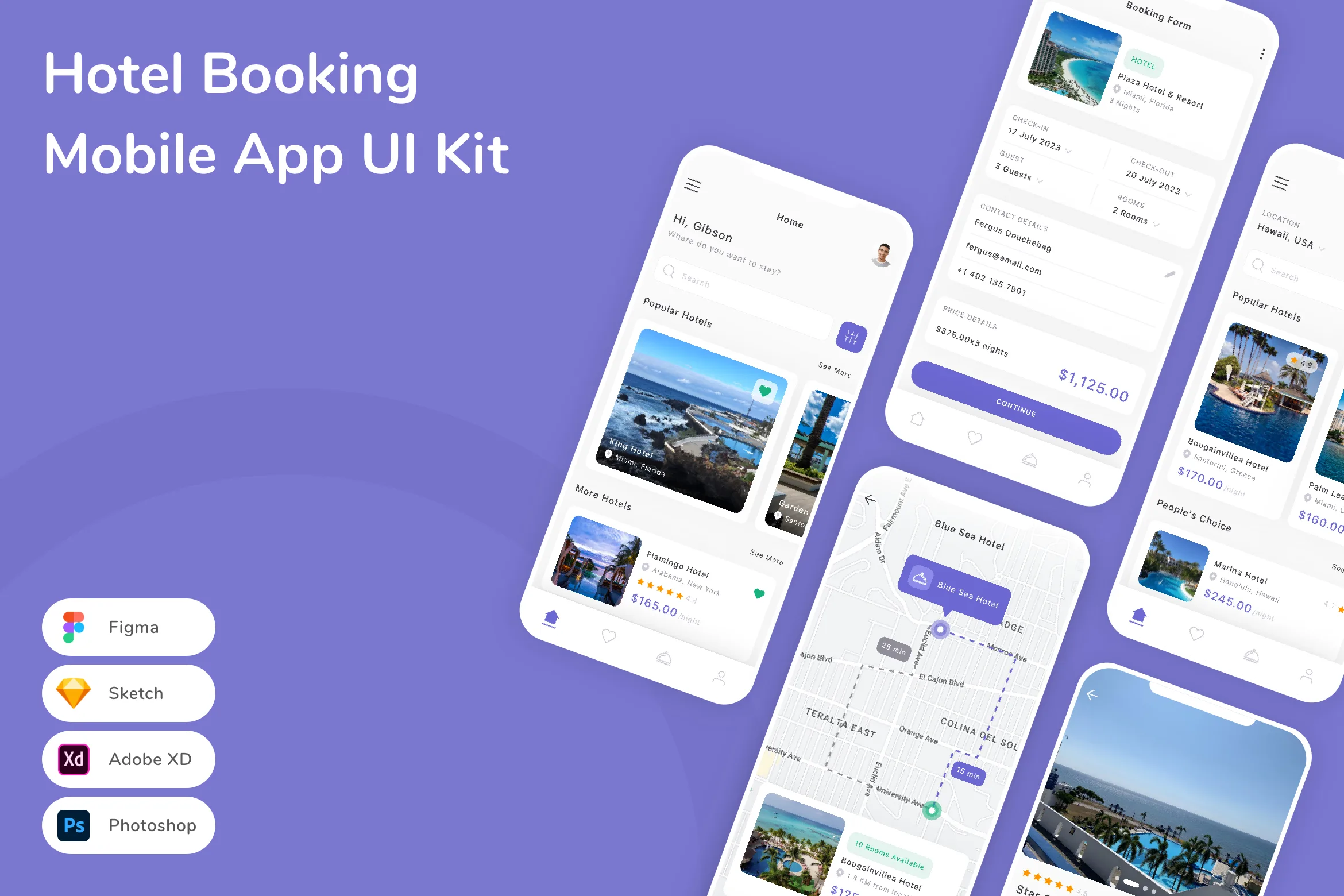 Hotel Booking Mobile App UI Kit