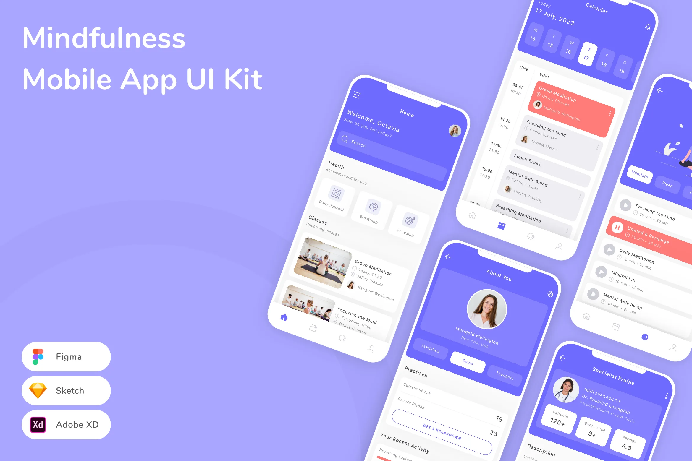Mindfulness Mobile App UI Kit