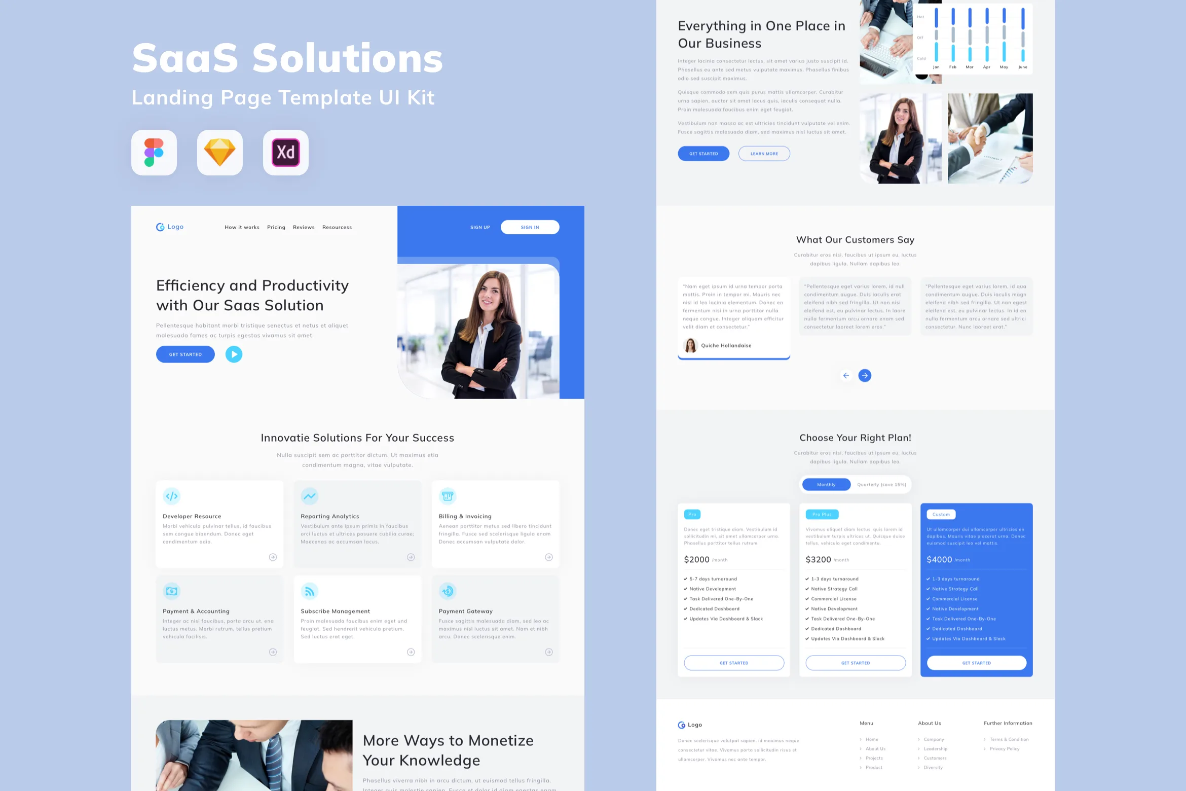 SaaS Solutions Landing Page Template UI Kit