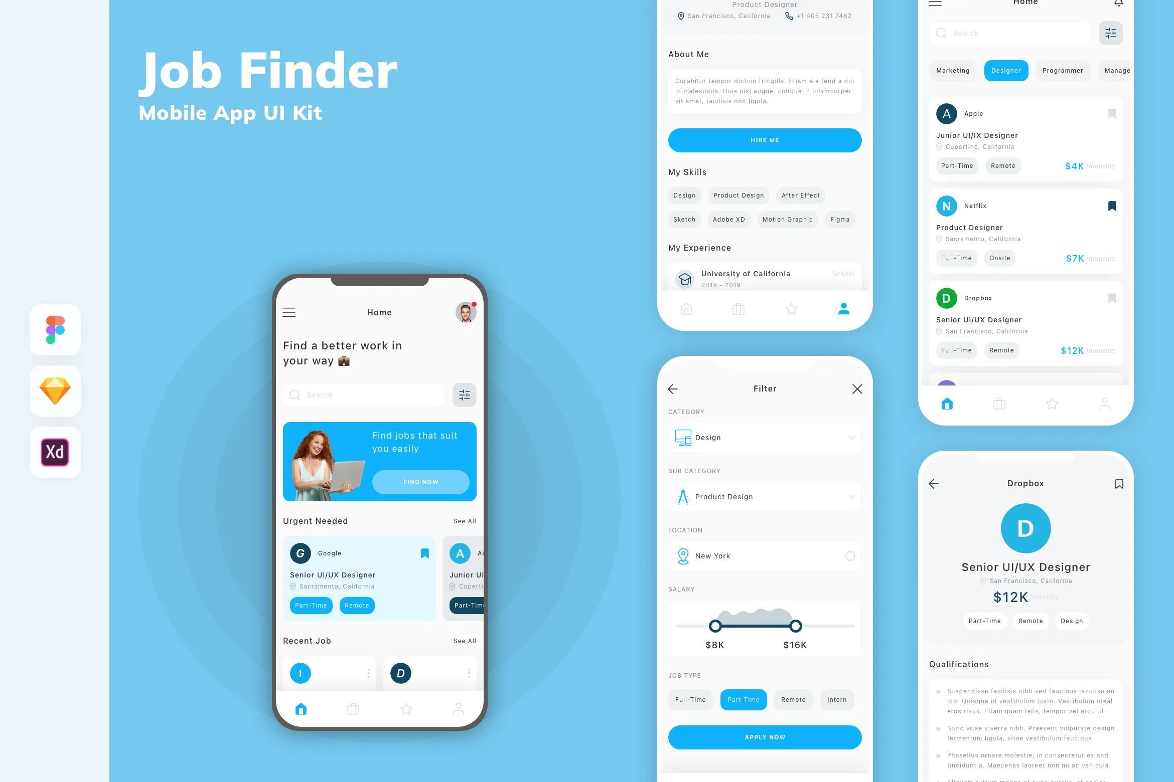 Job Finder Mobile App UI Kit