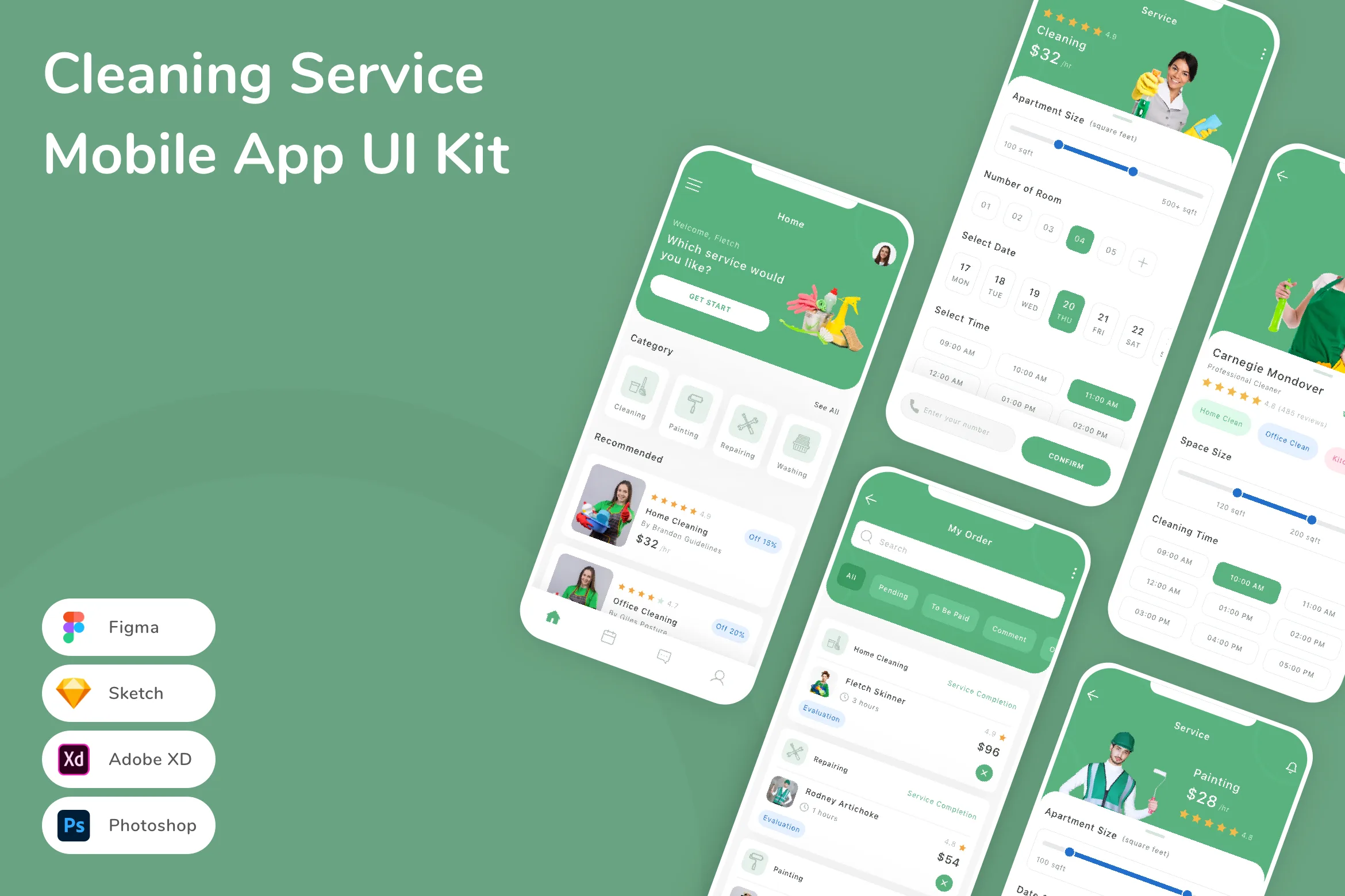 Cleaning Service Mobile App UI Kit