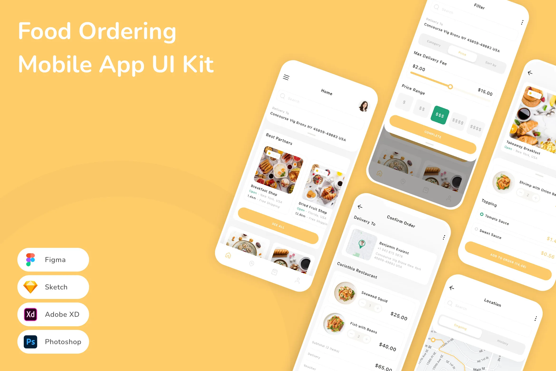 Food Ordering Mobile App UI Kit