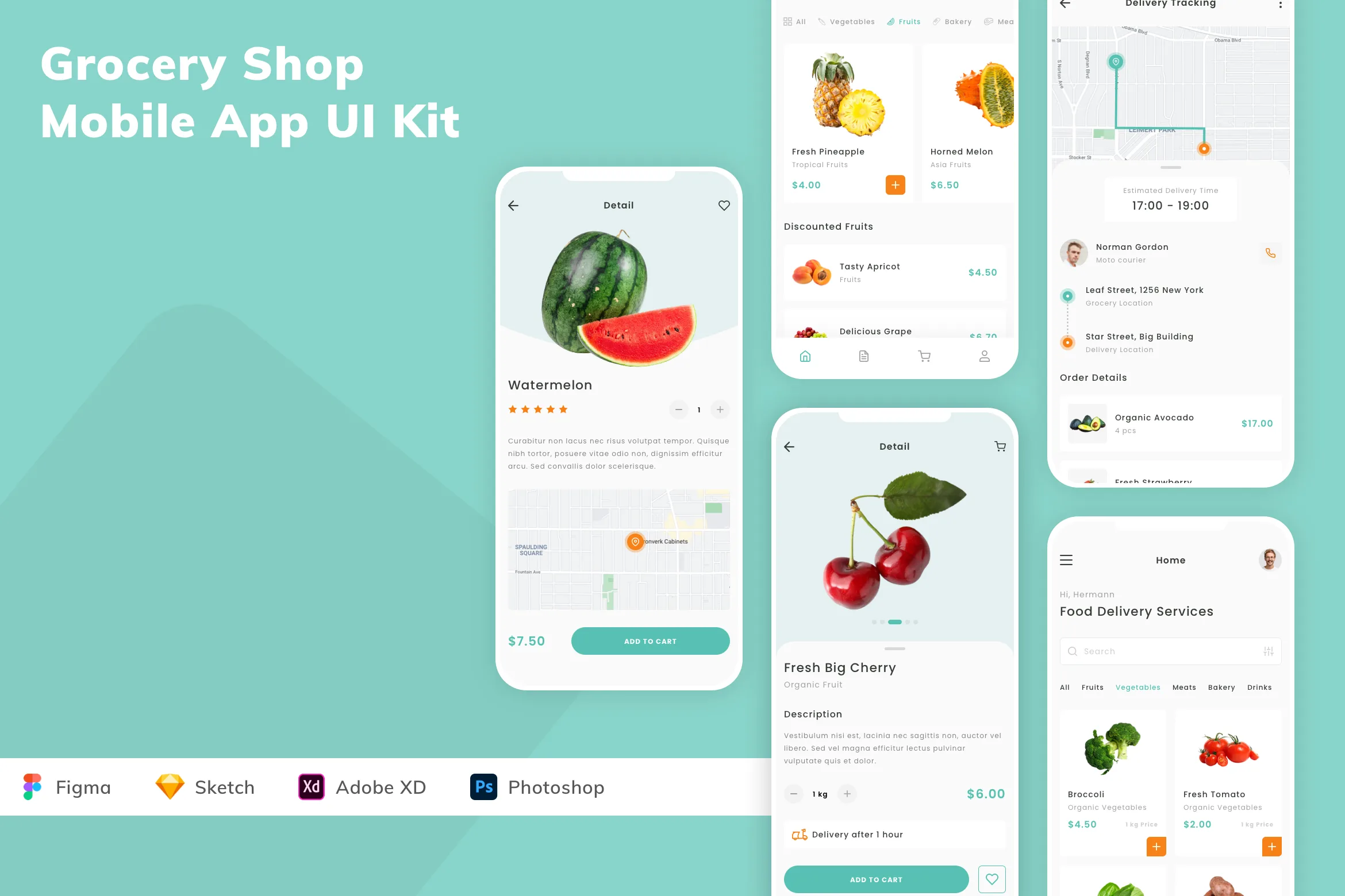 Grocery Shop Mobile App UI Kit for Figma, Sketch & XD | UIworkshop