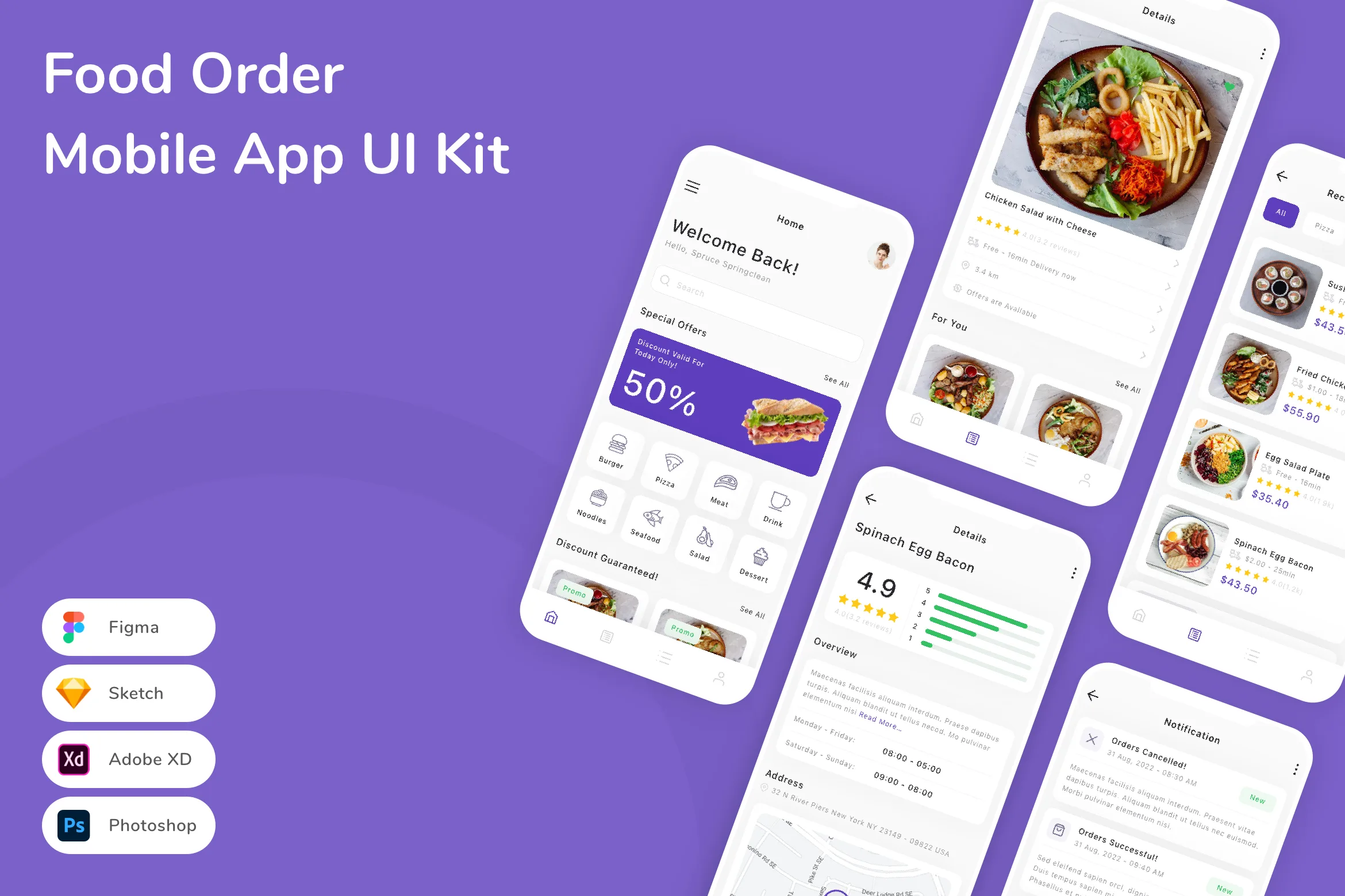 Food Order Mobile App UI Kit