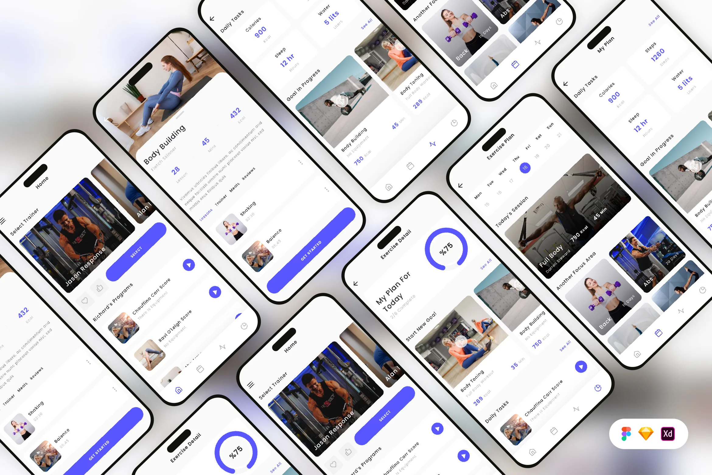 Fitness & Training Tracker Mobile App UI Kit