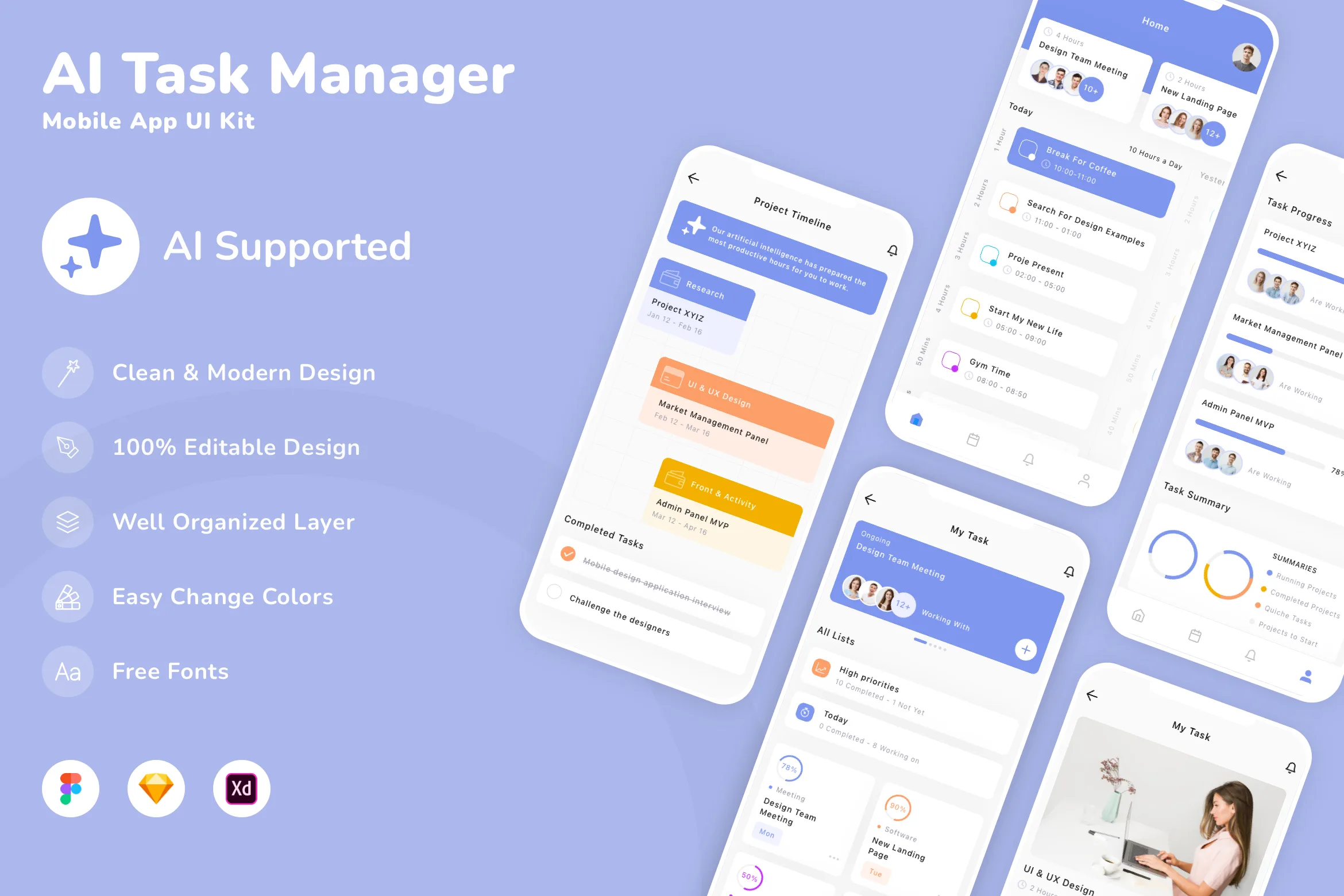 AI Task Manager Mobile App UI Kit