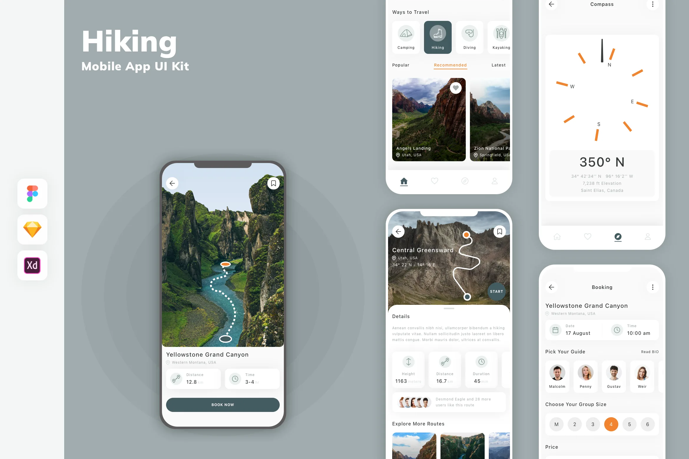 Hiking Mobile App UI Kit
