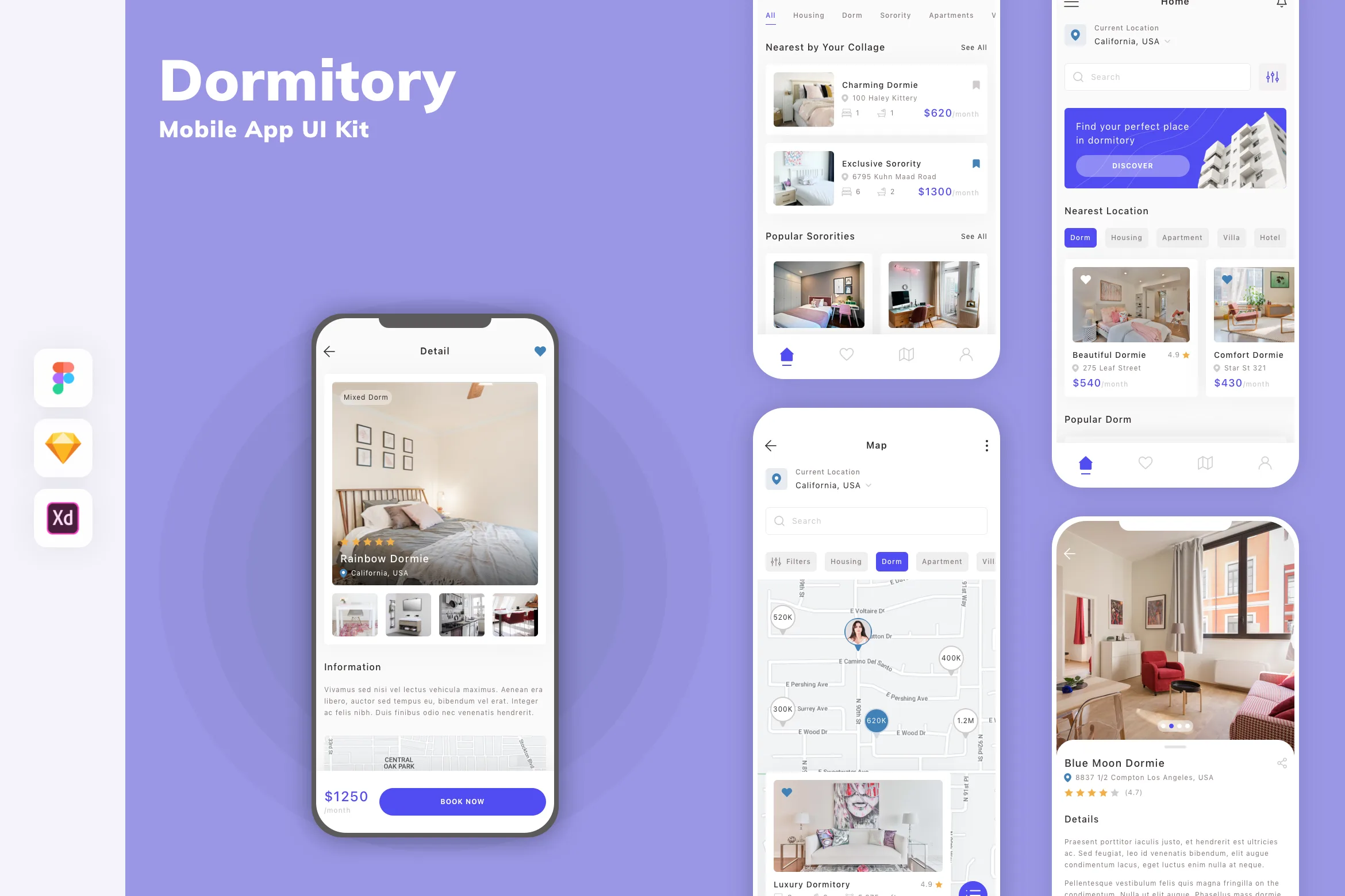 Dormitory Mobile App UI Kit