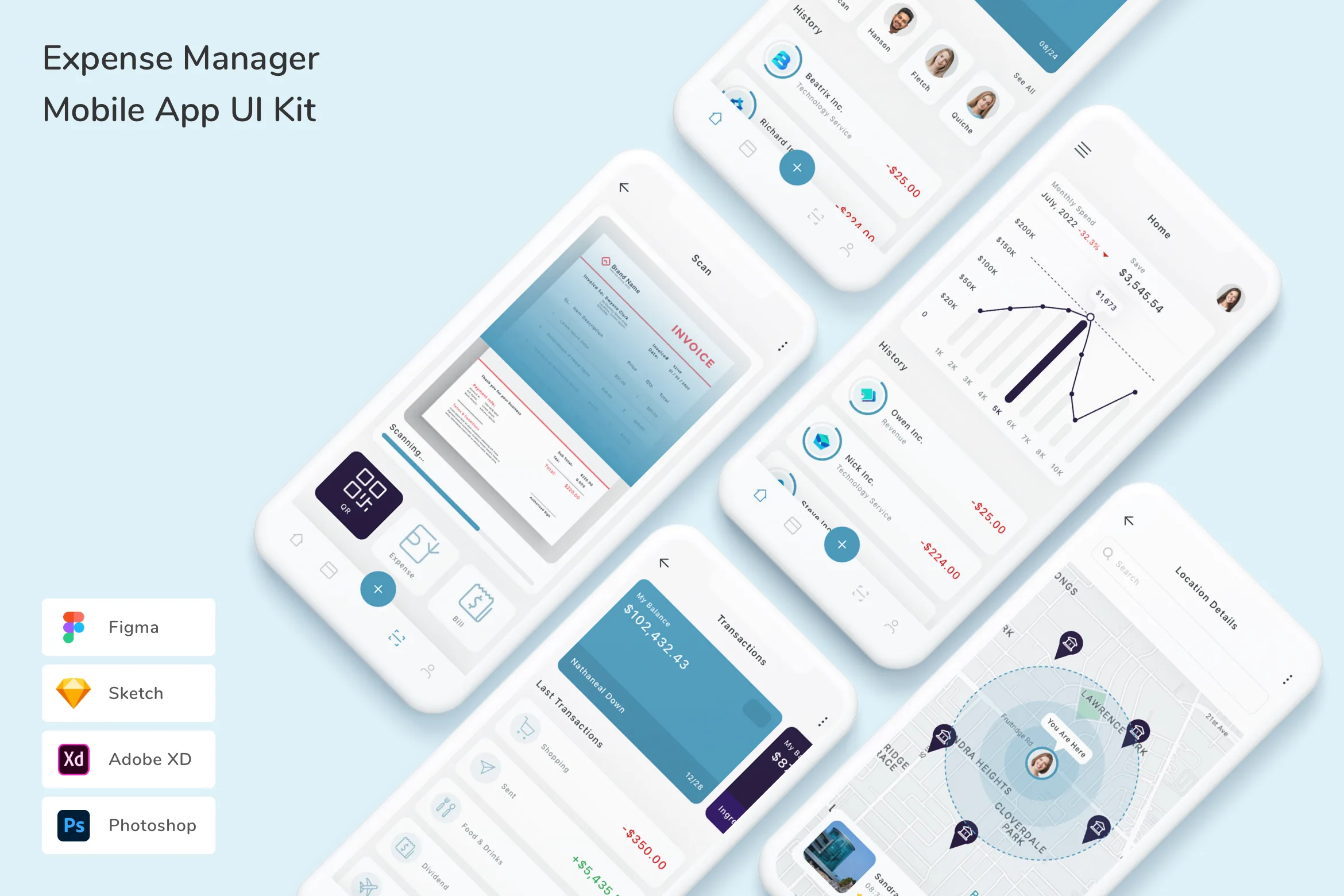 Expense Manager Mobile App UI Kit