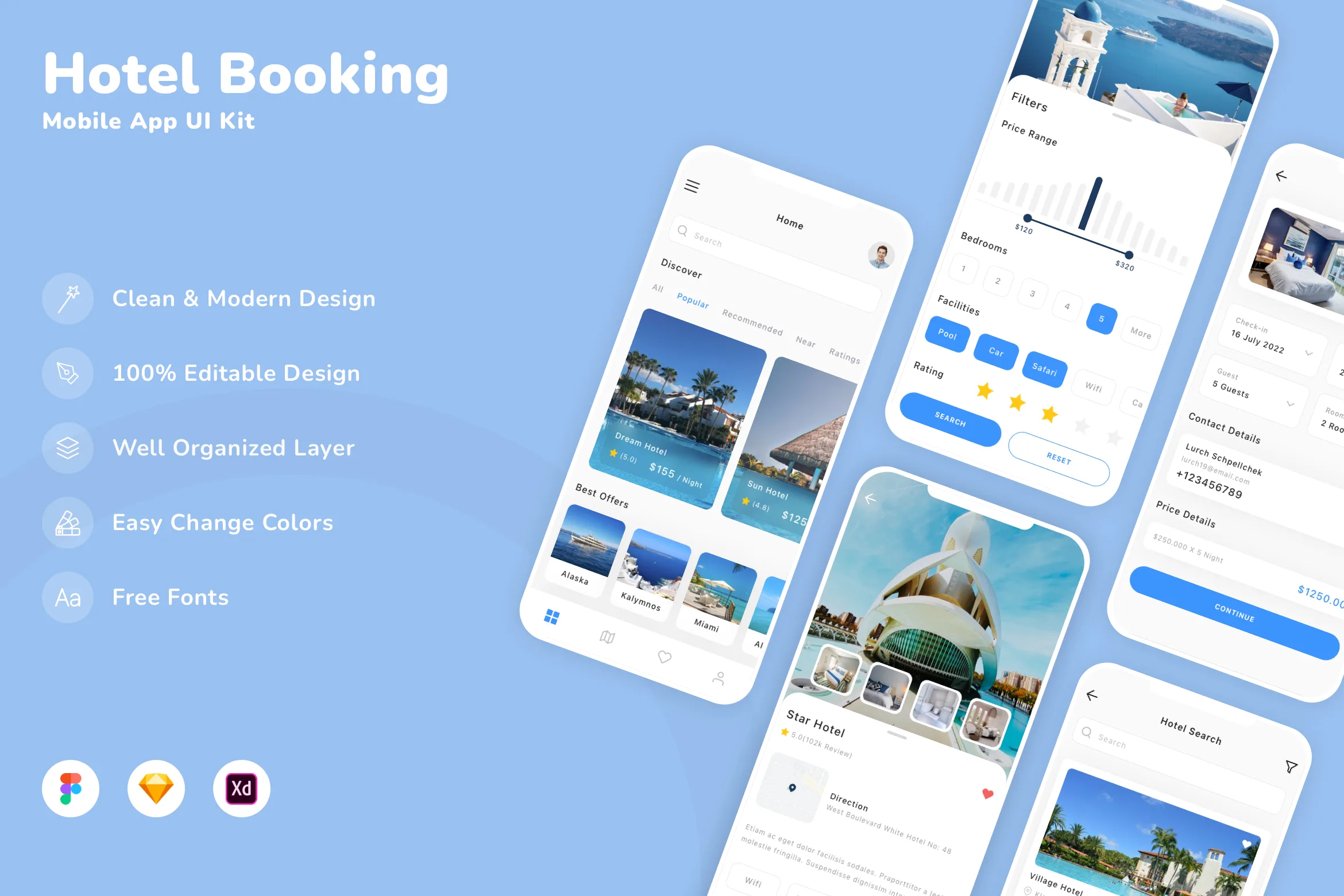 Hotel Booking Mobile App UI Kit