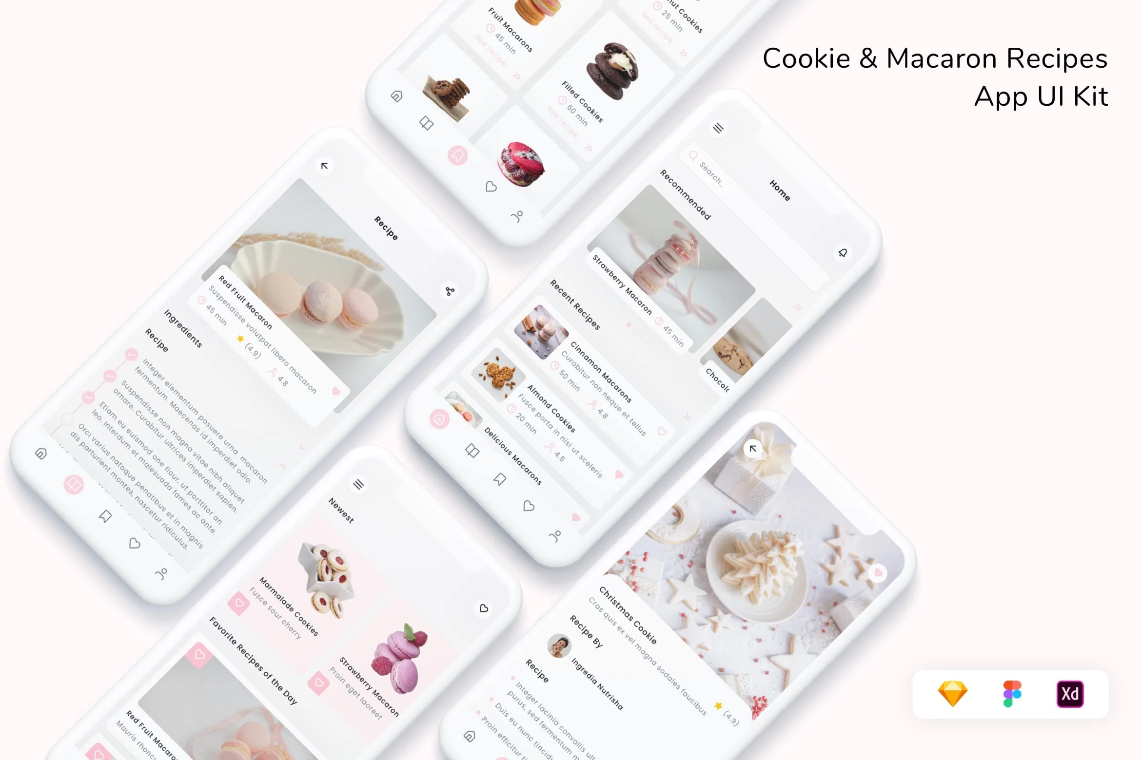 Cookie & Macaron Recipes App UI Kit