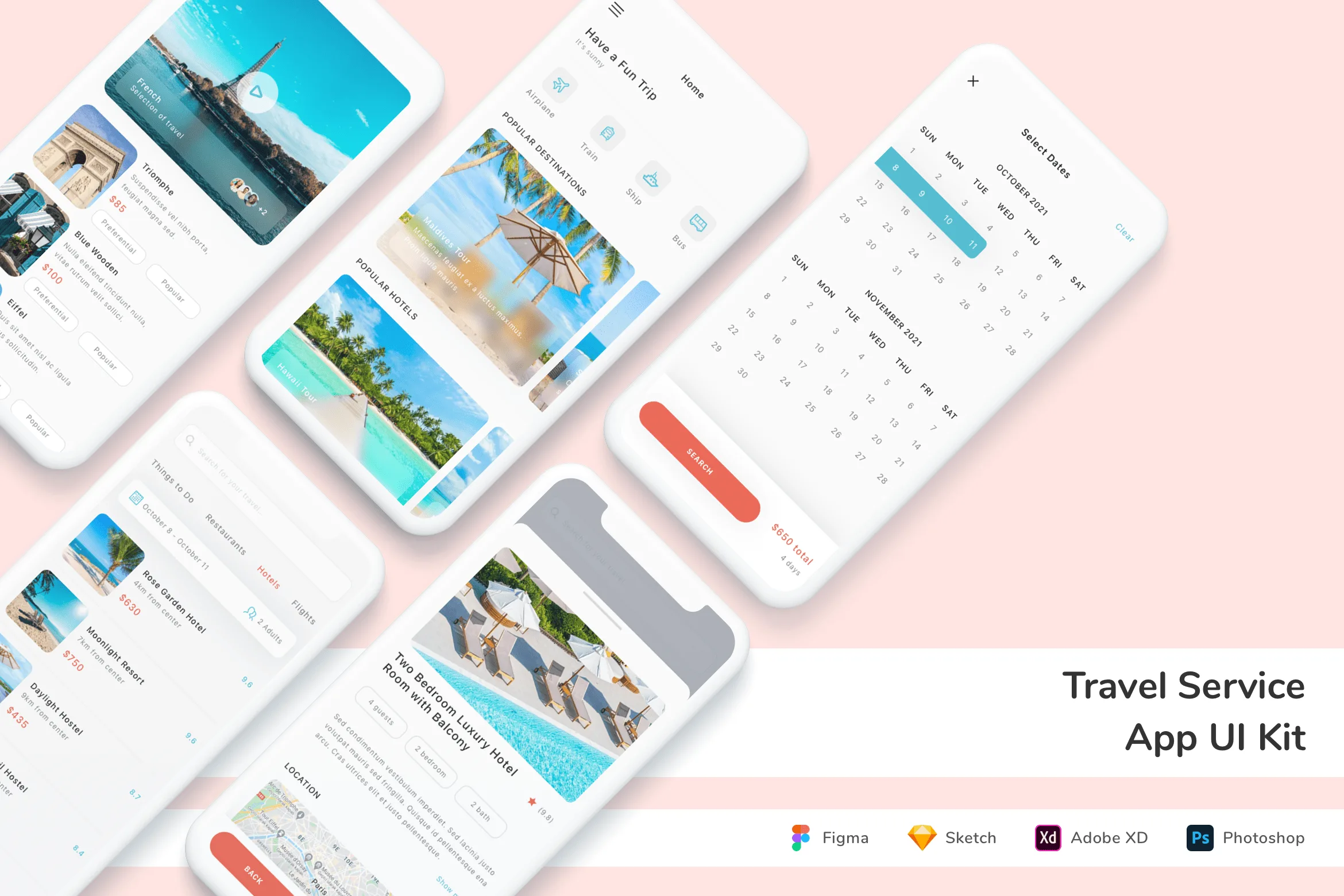 Travel Service App UI Kit