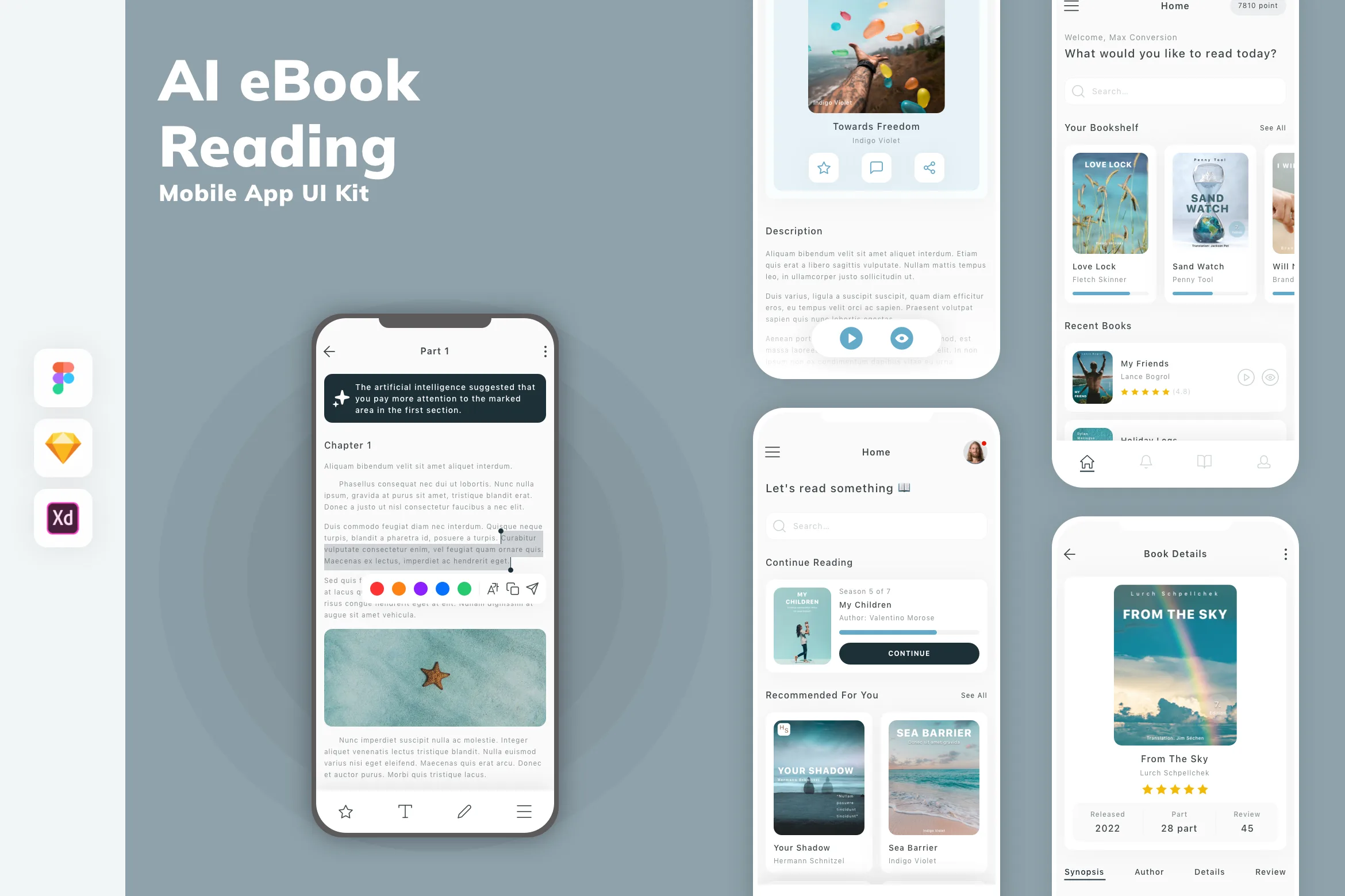 AI eBook & Reading Mobile App UI Kit