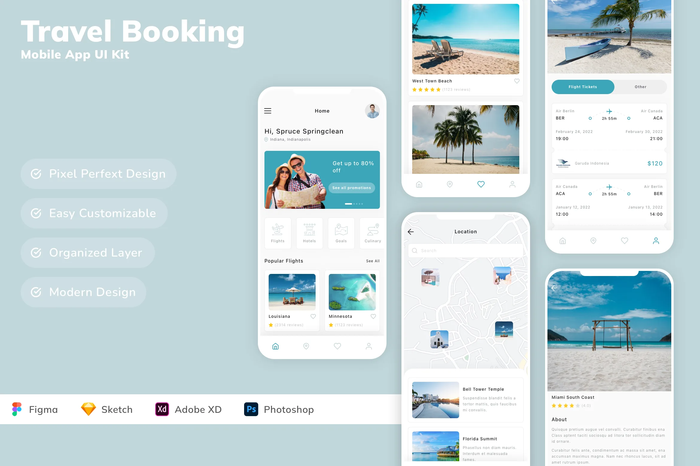 Travel Booking Mobile App UI Kit