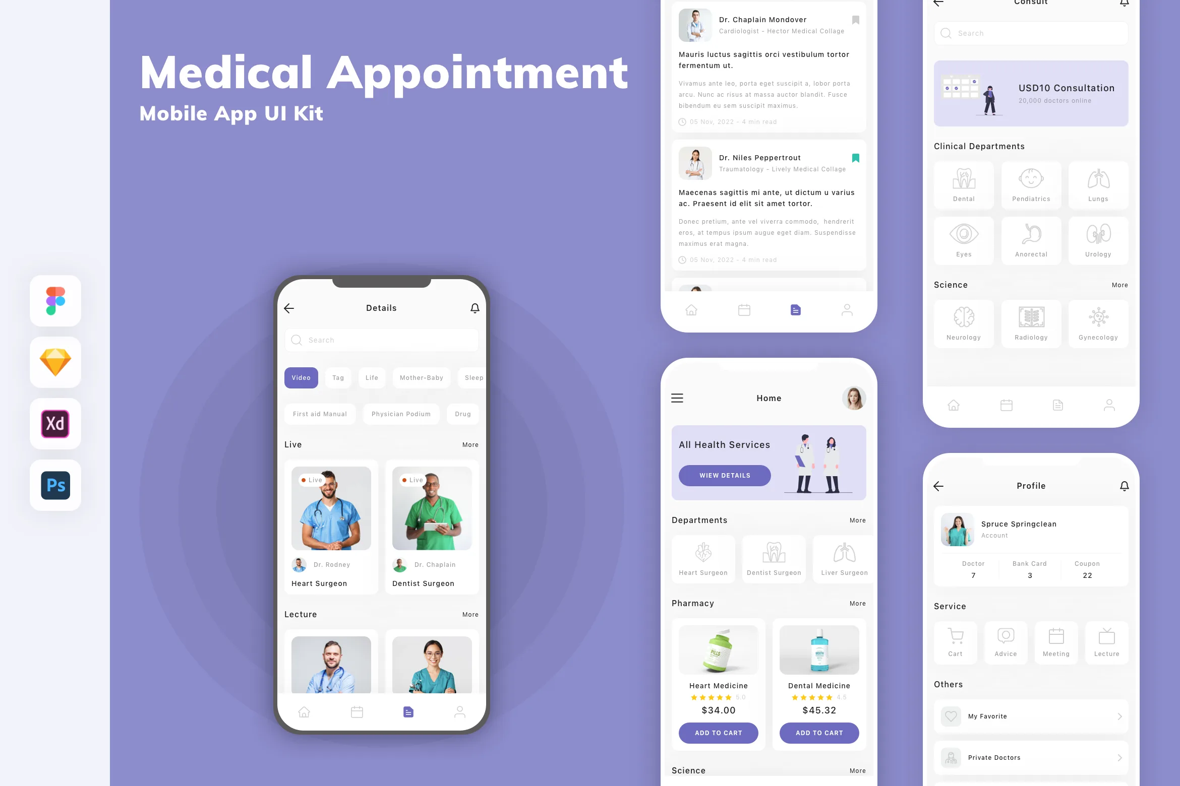 Medical Appointment Mobile App UI Kit