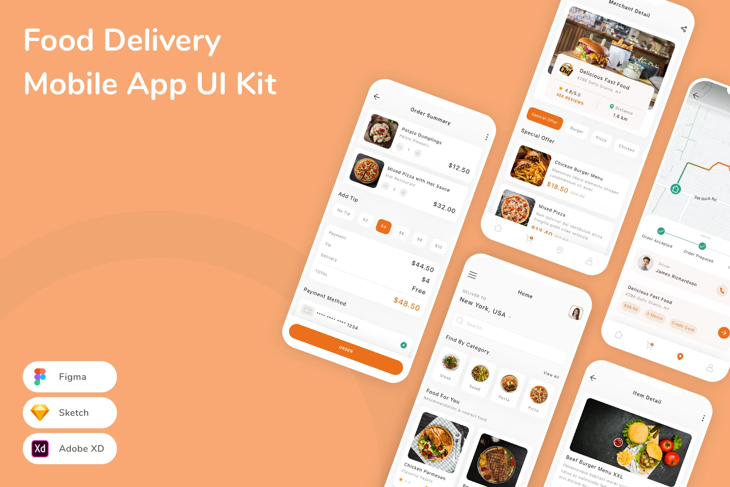 Food Delivery Mobile App UI Kit