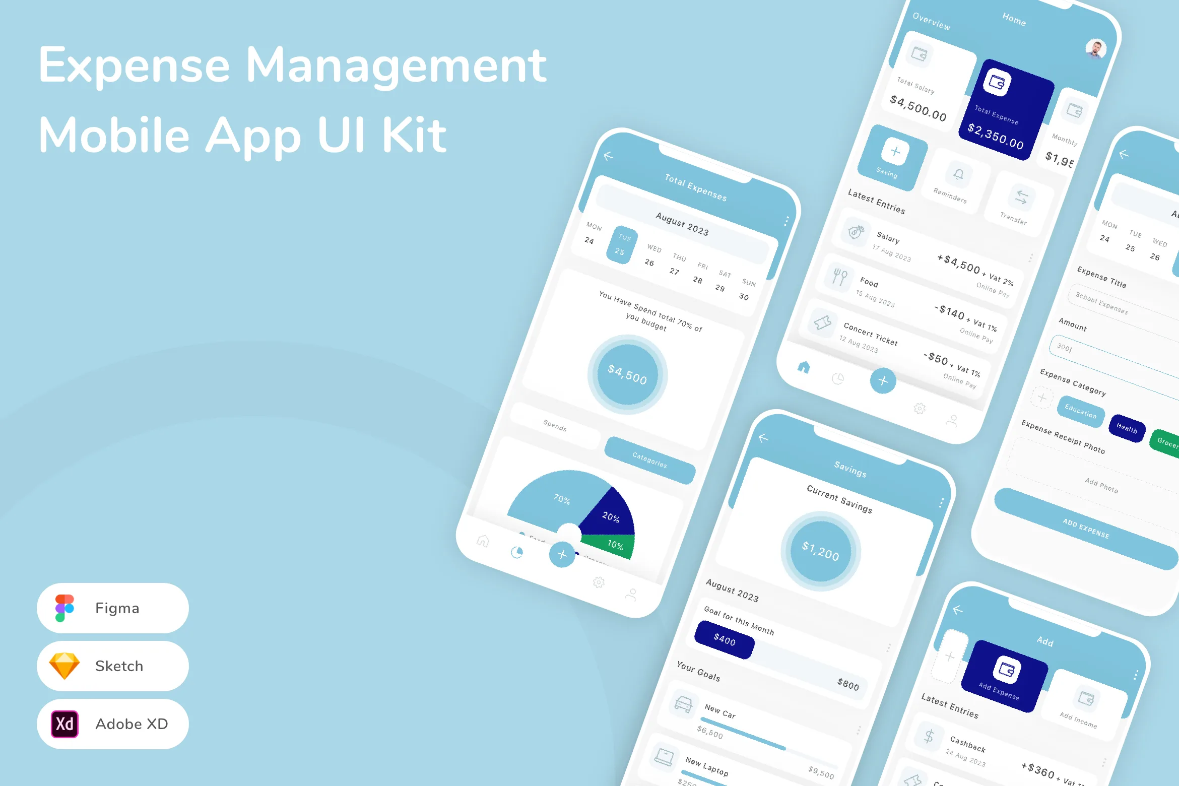 Expense Management Mobile App UI Kit