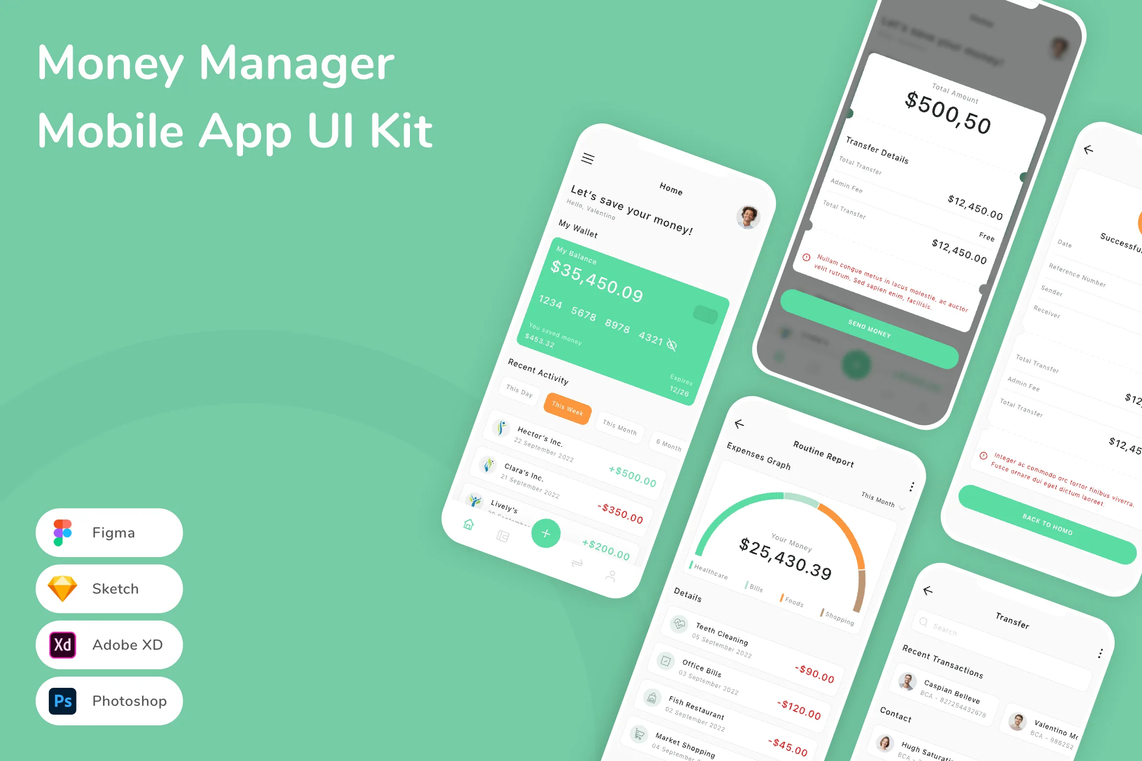 Money Manager Mobile App UI Kit