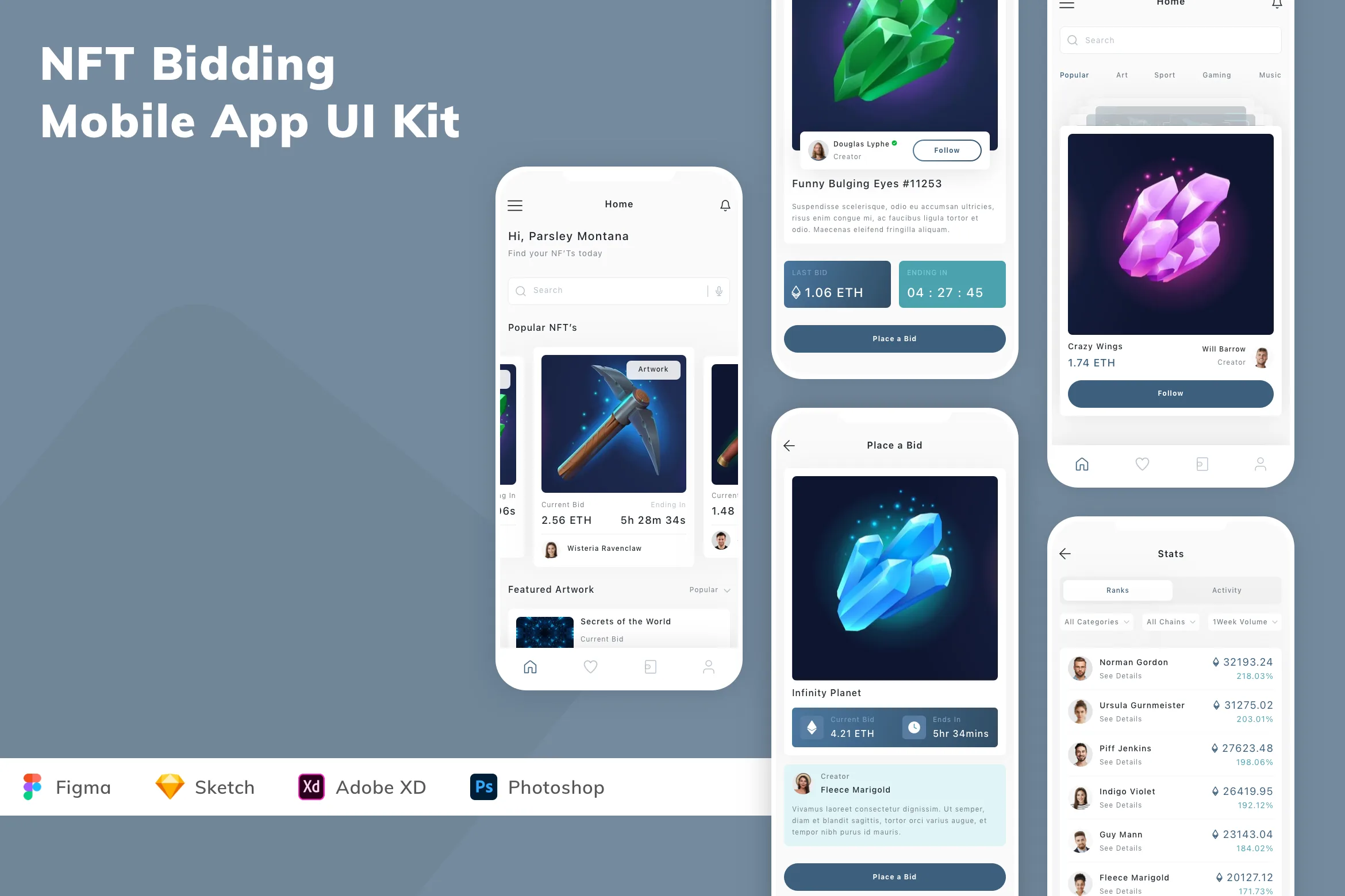 NFT Bidding Mobile App UI Kit