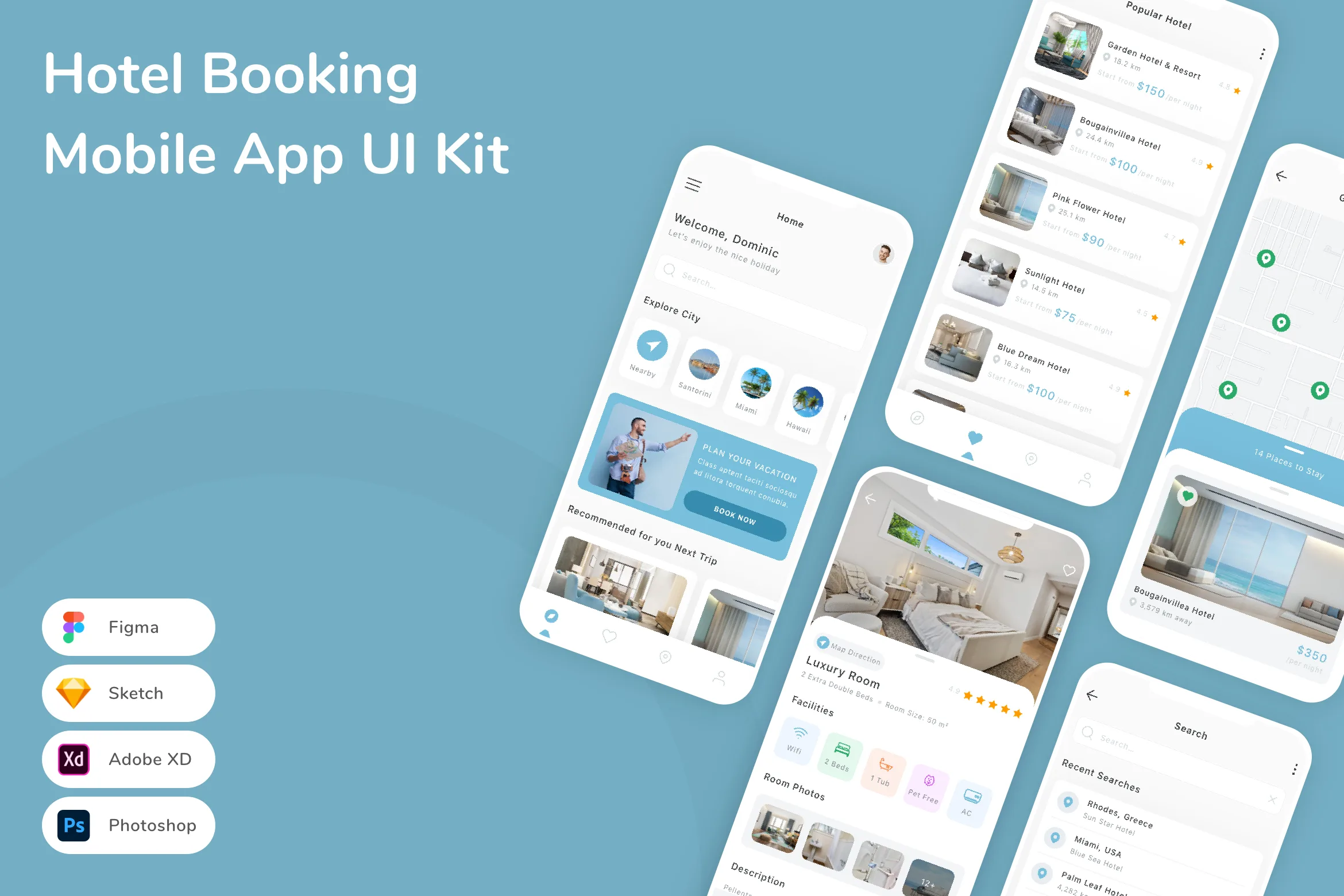 Hotel Booking Mobile App UI Kit