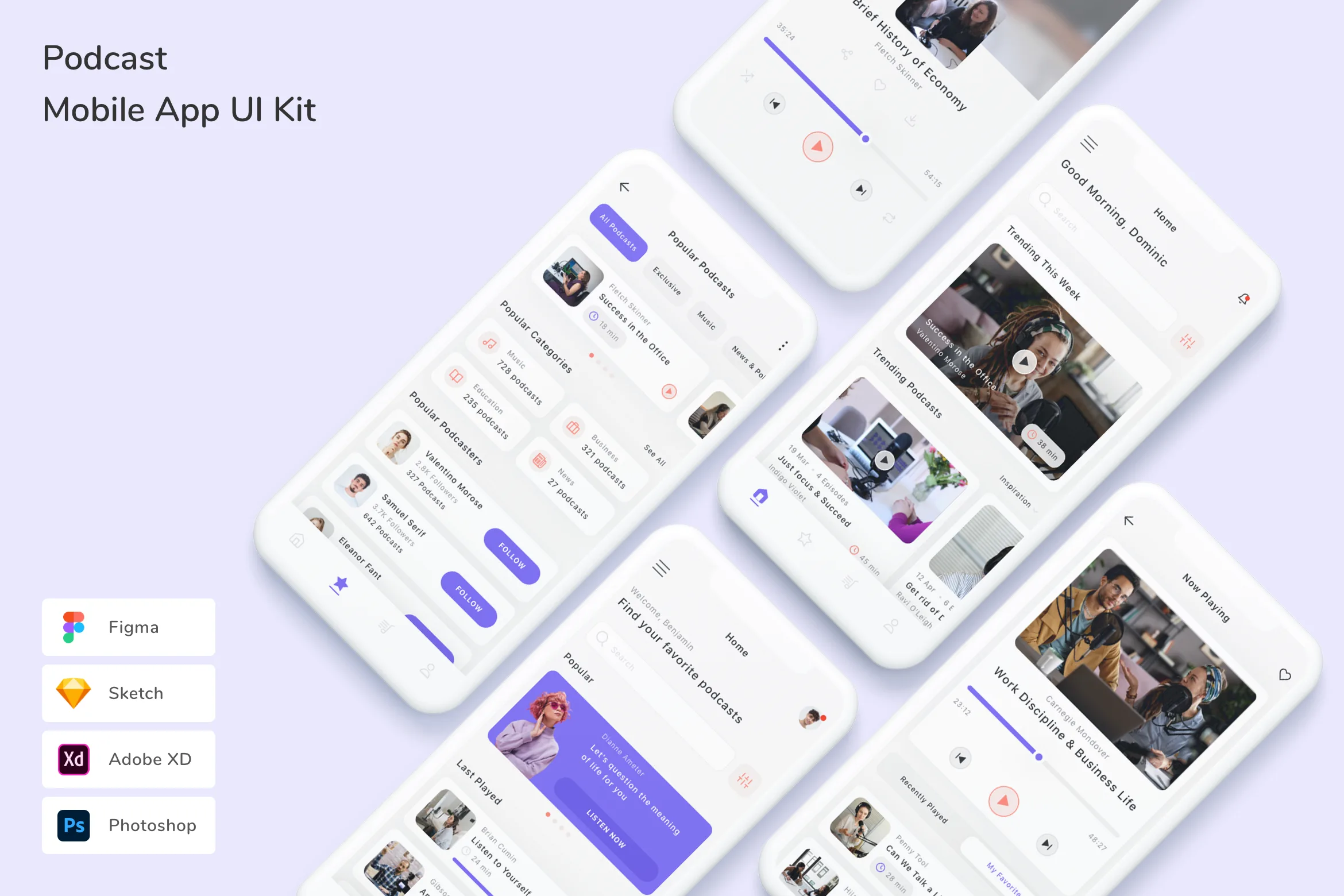 Podcast Mobile App UI Kit
