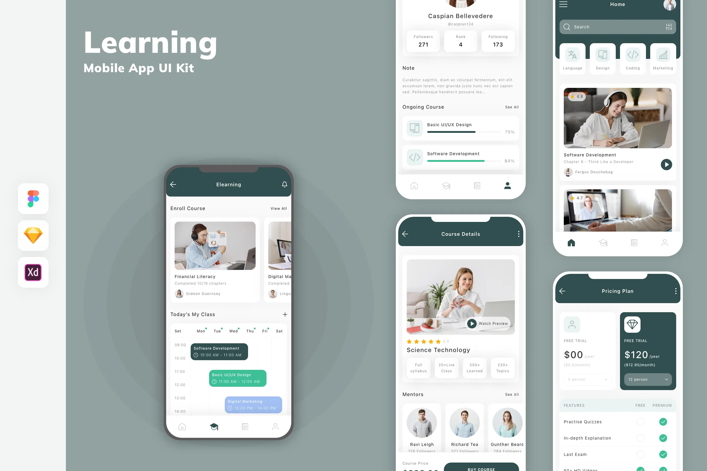 Learning Mobile App UI Kit