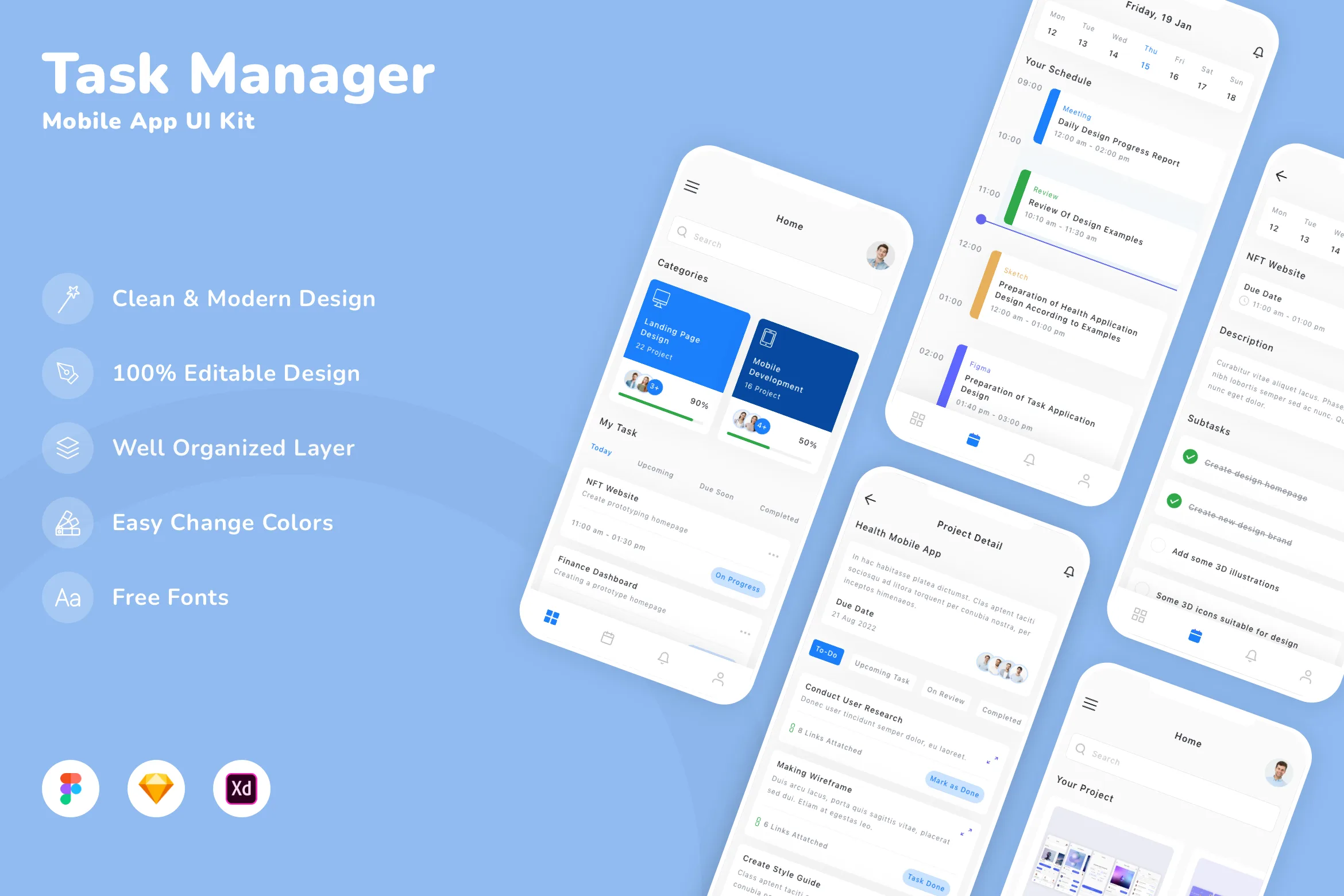 Task Manager Mobile App UI Kit