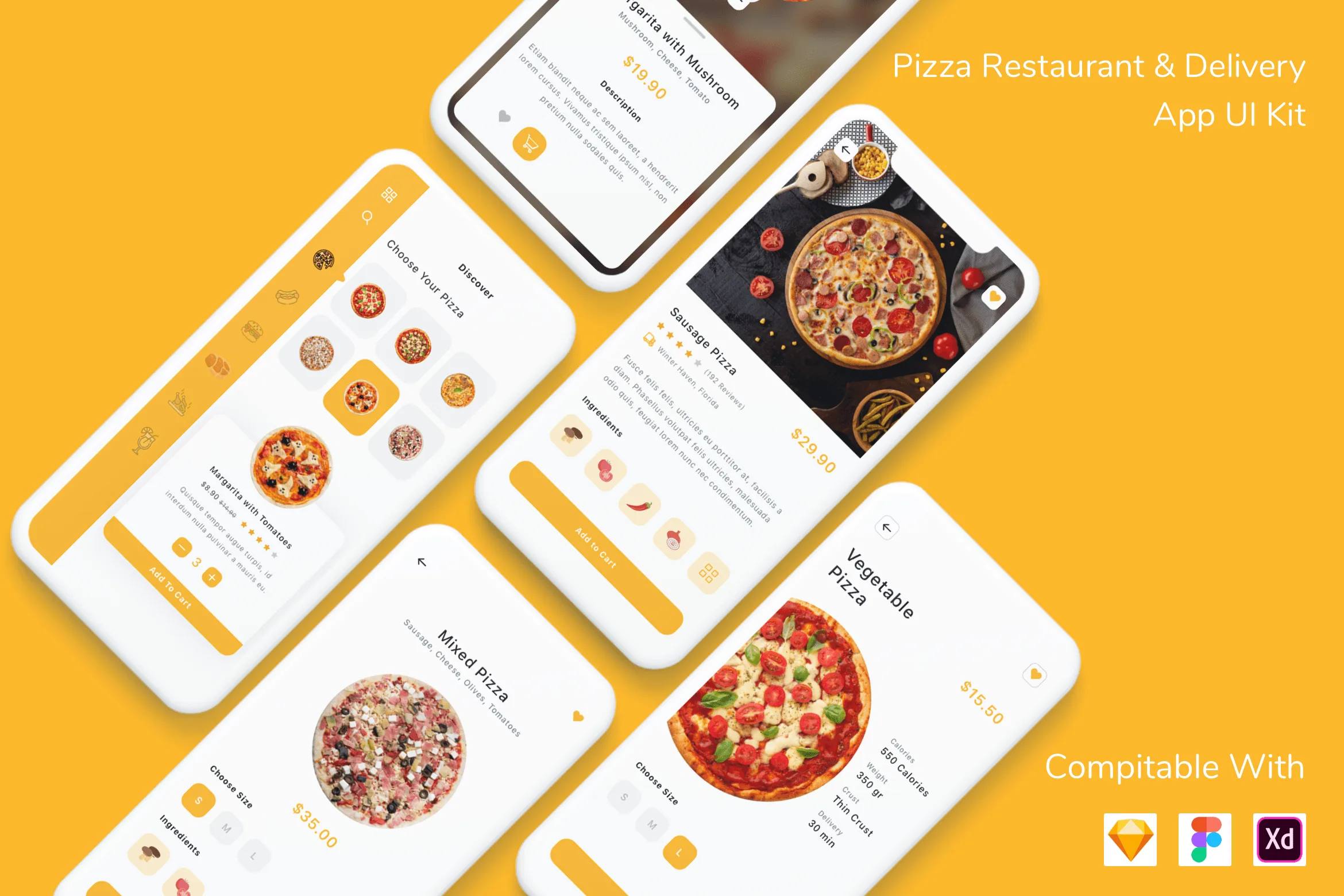 Pizza Restaurant & Delivery App UI Kit
