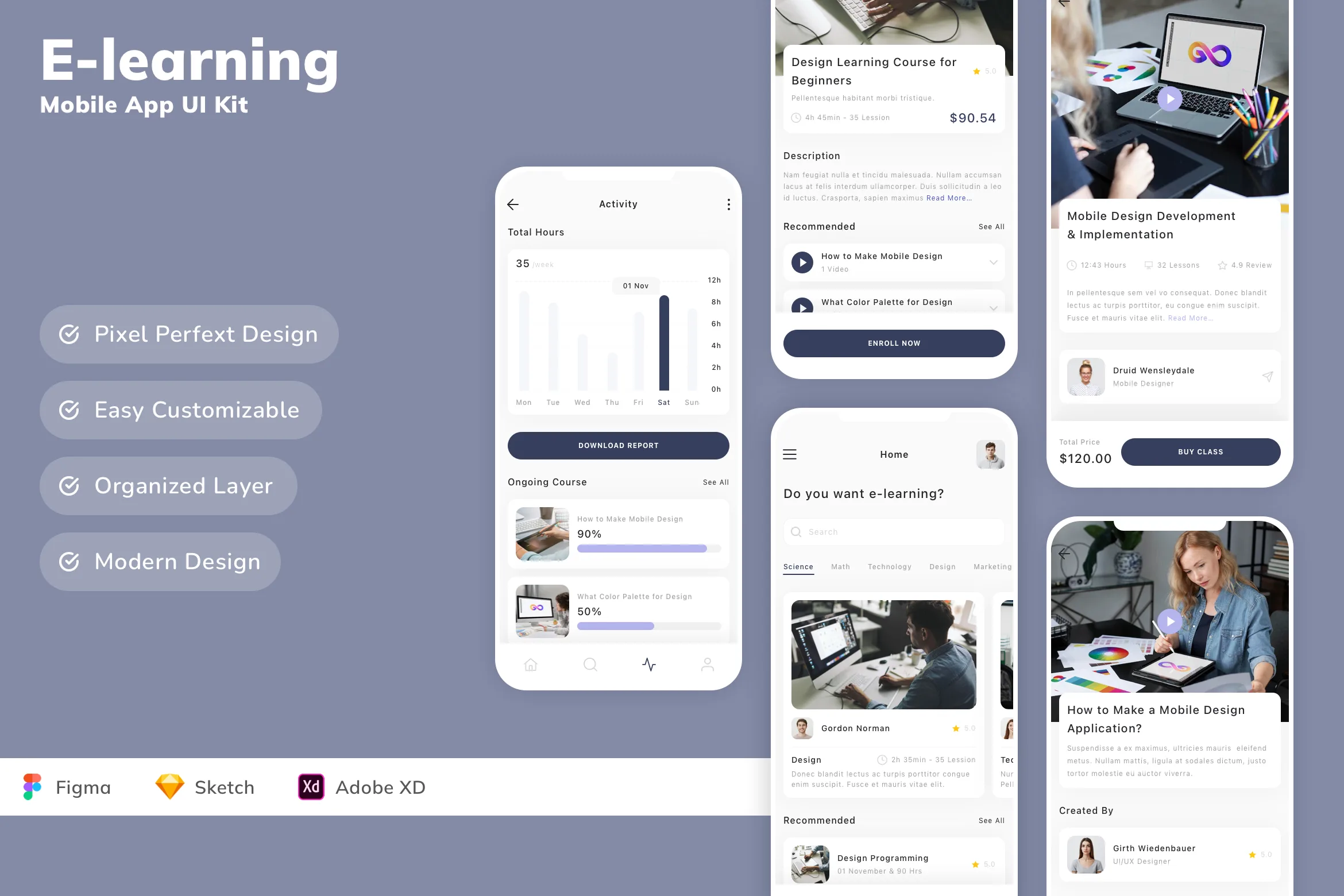 E-learning Mobile App UI Kit