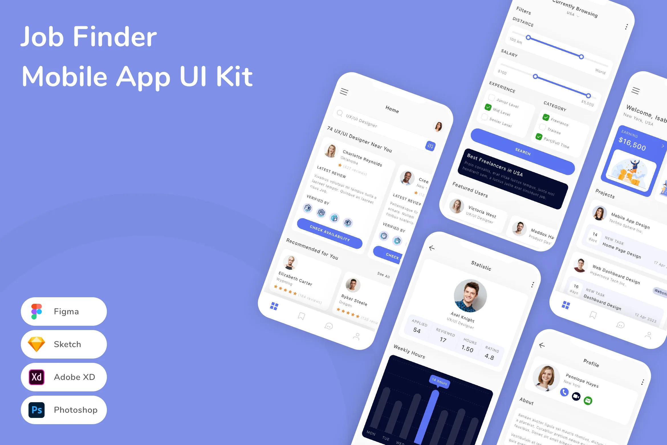Job Finder Mobile App UI Kit for Figma, Sketch & XD | UIworkshop