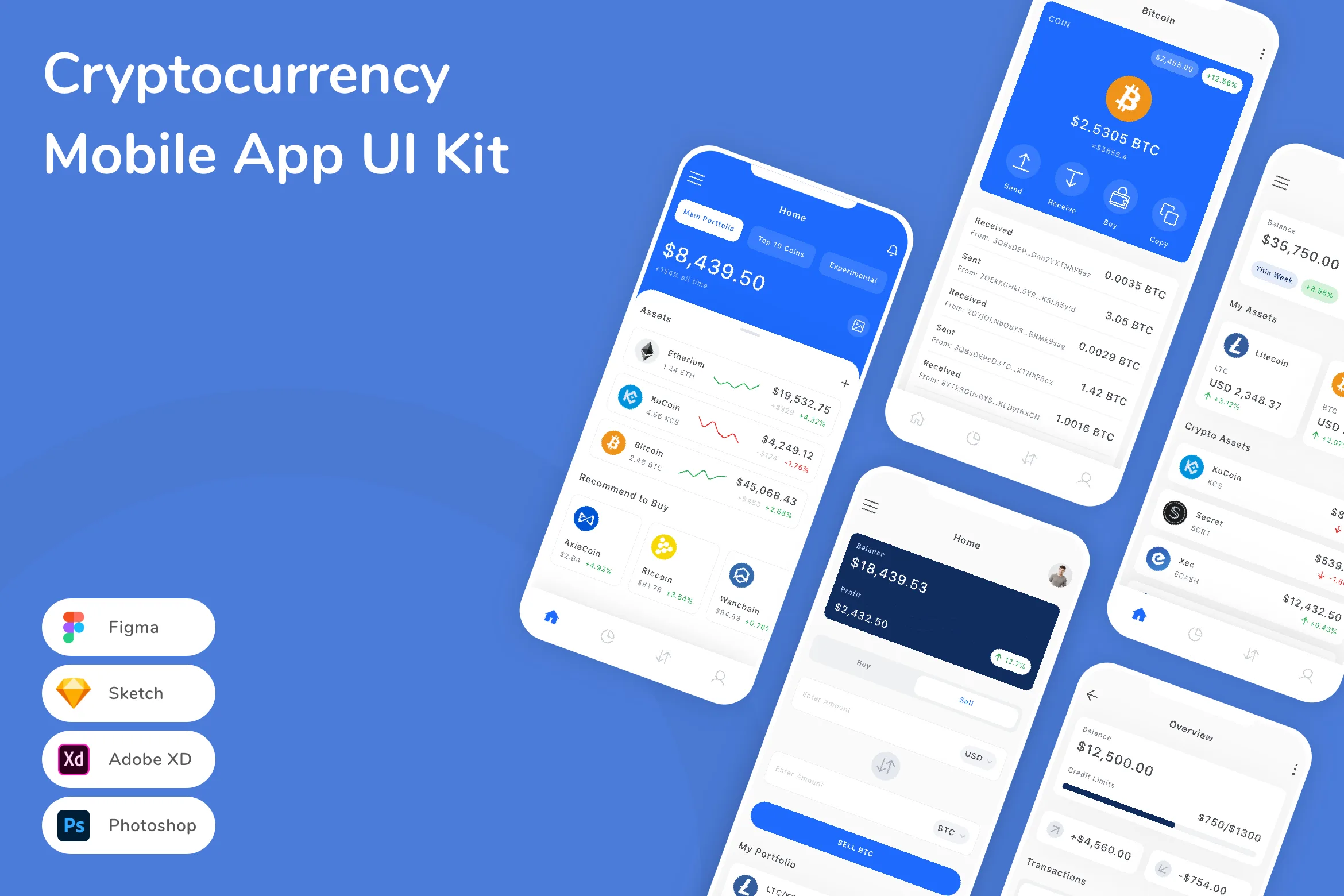 Cryptocurrency Mobile App UI Kit