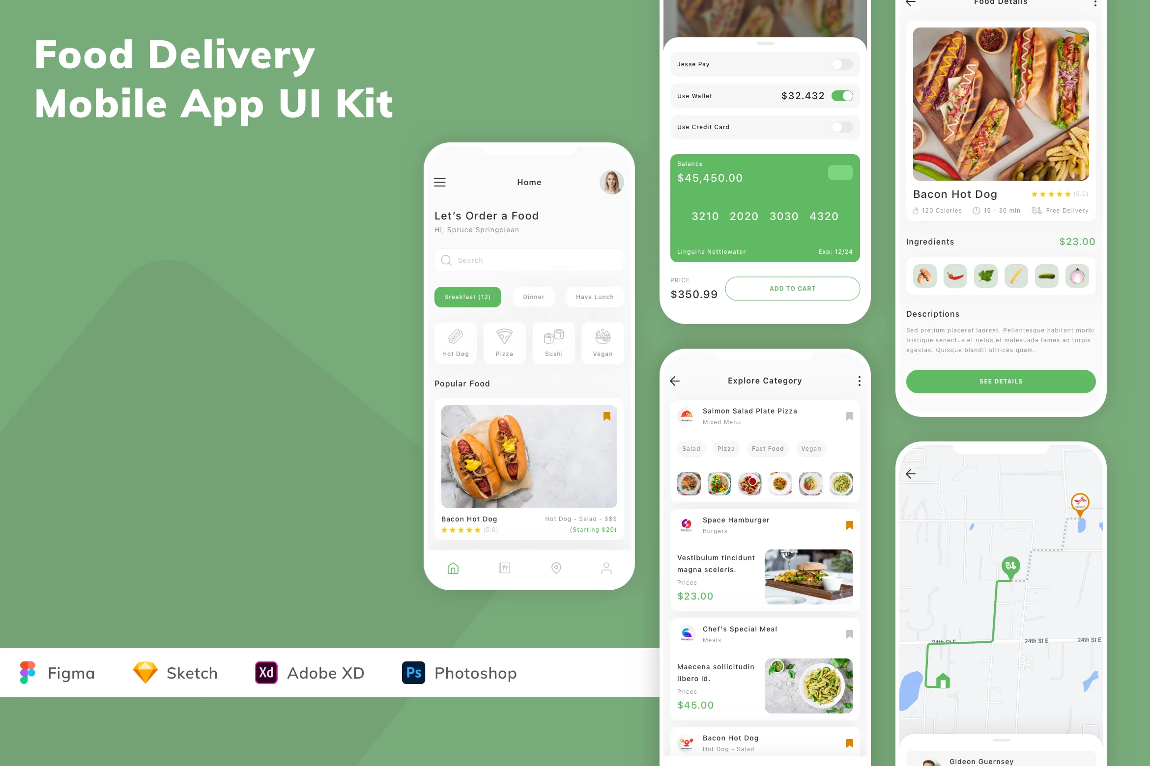 Food Delivery Mobile App UI Kit for Figma, Sketch & XD | UIworkshop