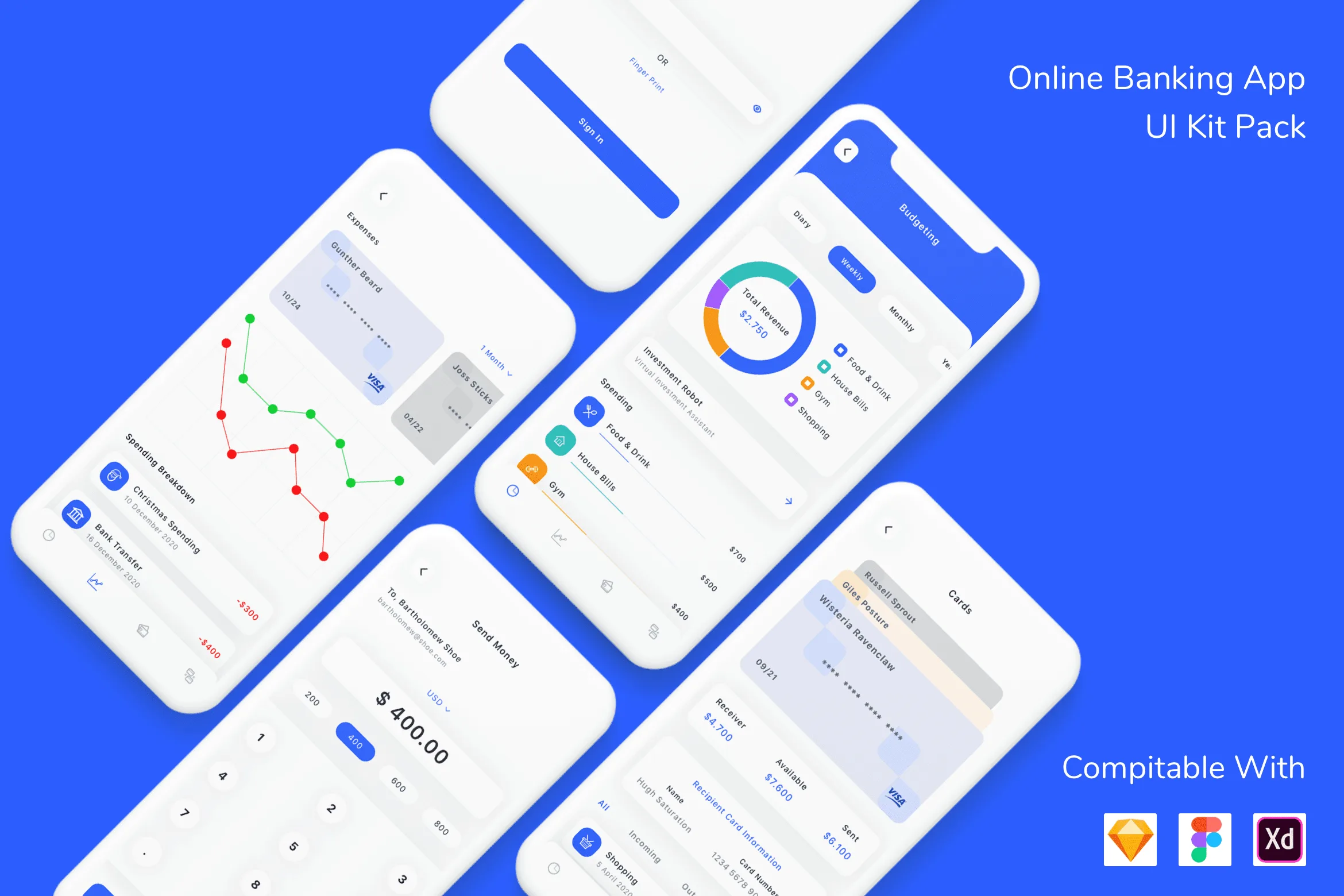 Online Banking App UI Kit Pack
