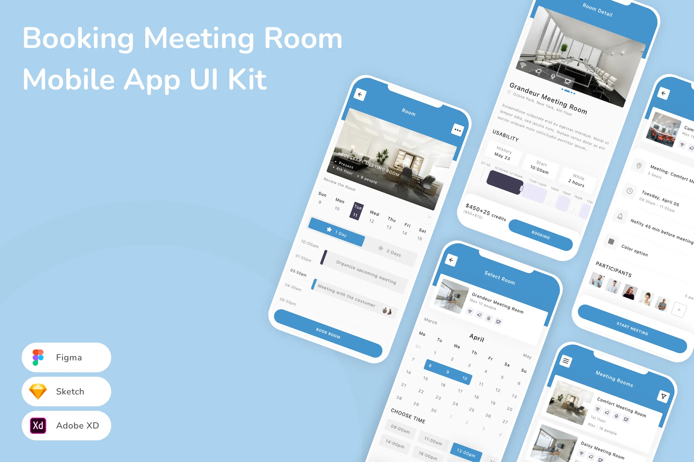 Booking Meeting Room Mobile App UI Kit
