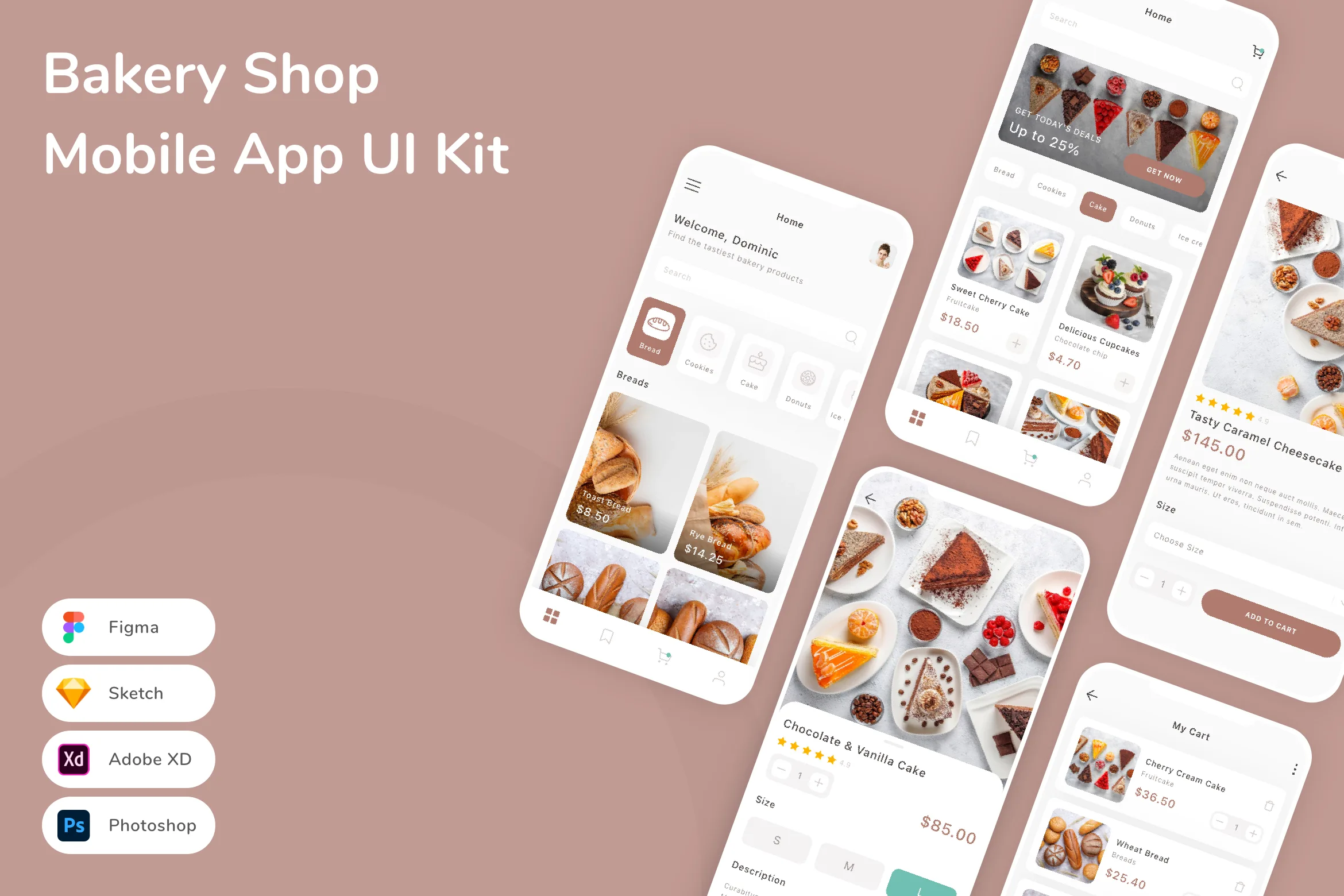 Bakery Shop Mobile App UI Kit