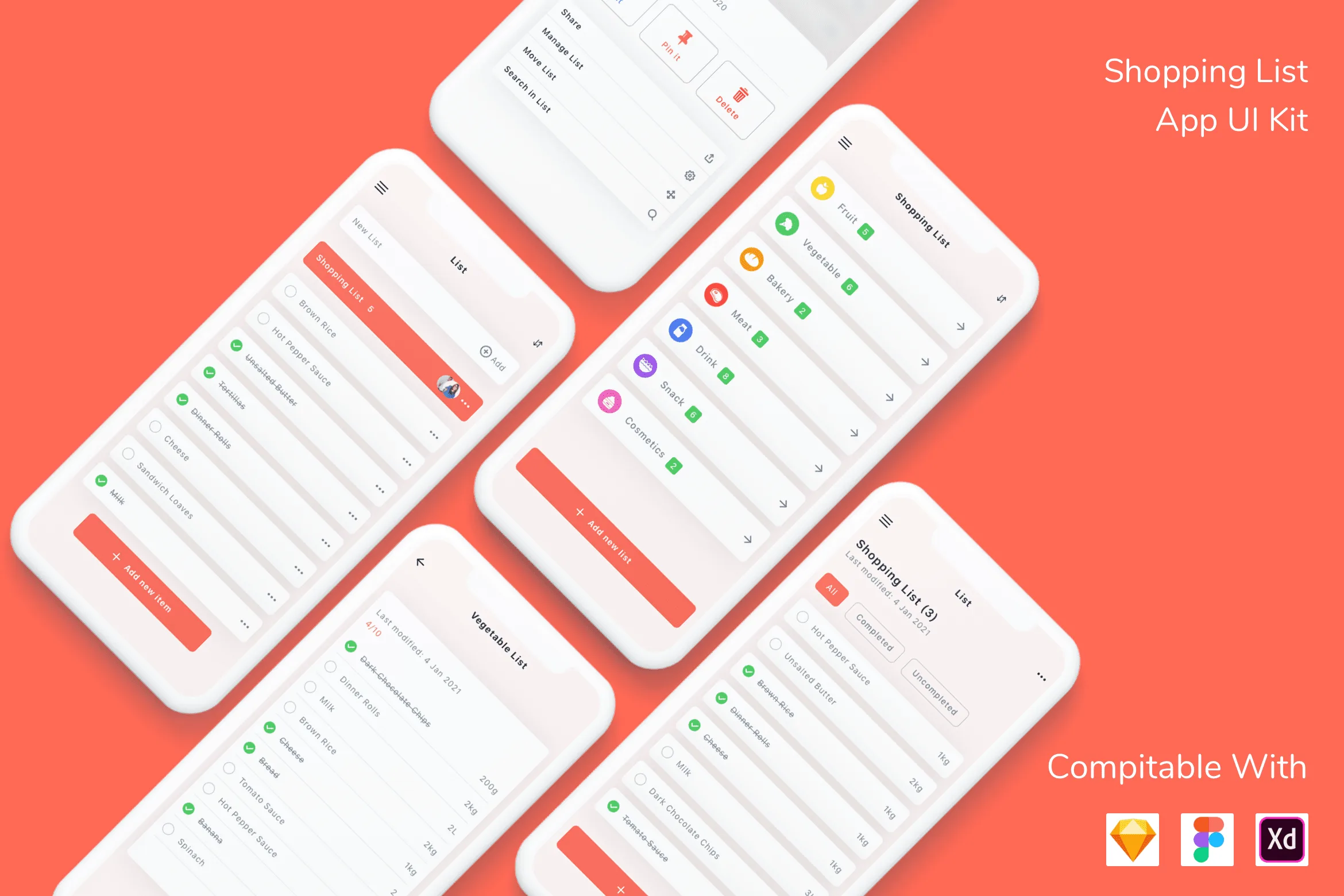 Shopping List App UI Kit