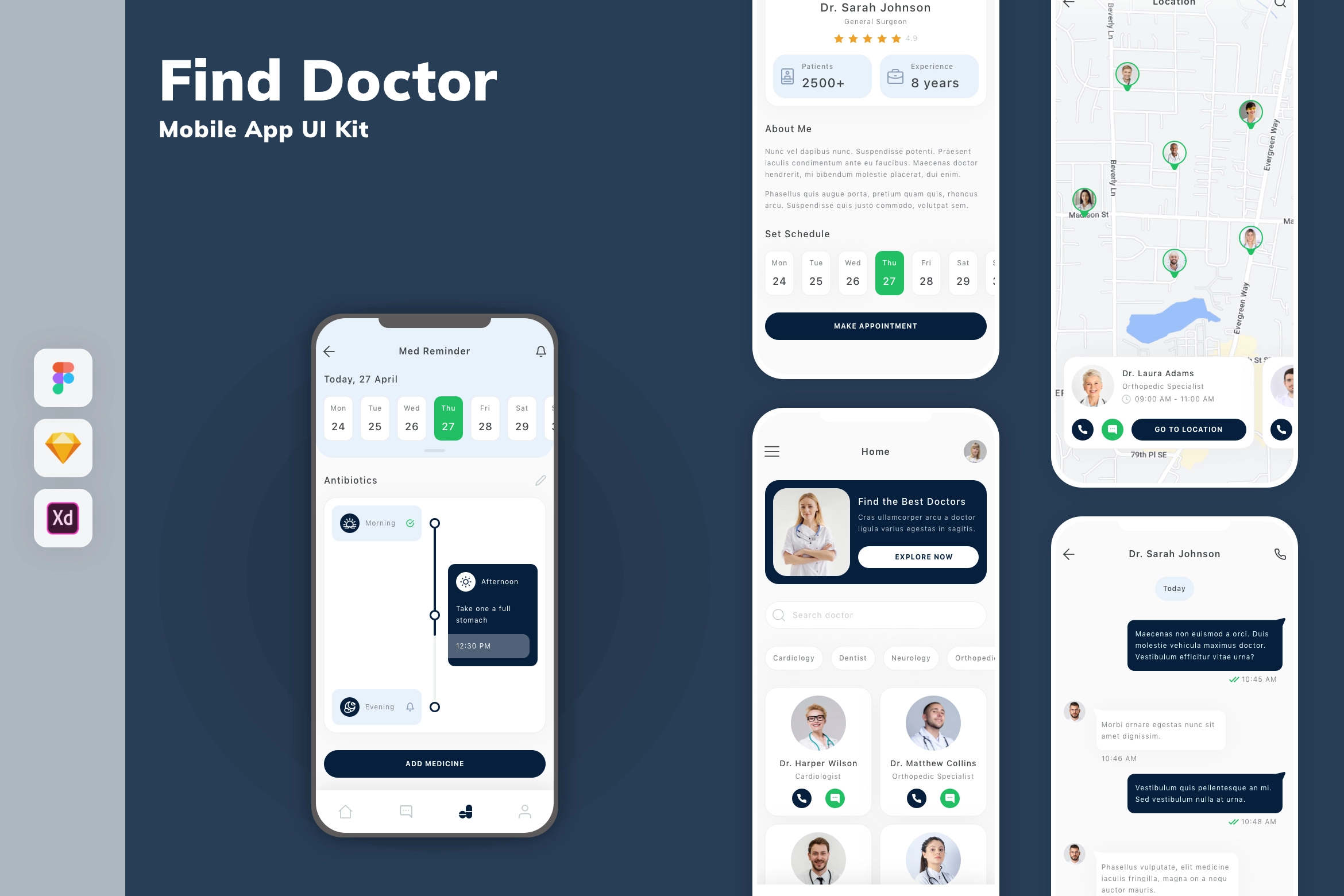Find Doctor Mobile App UI Kit