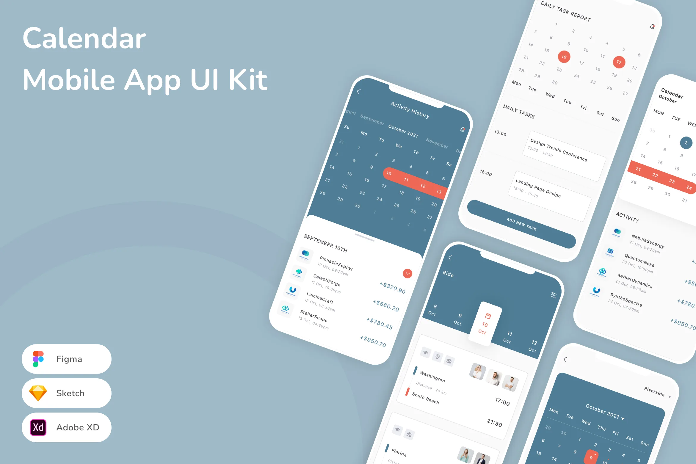 Calendar Mobile App UI Kit