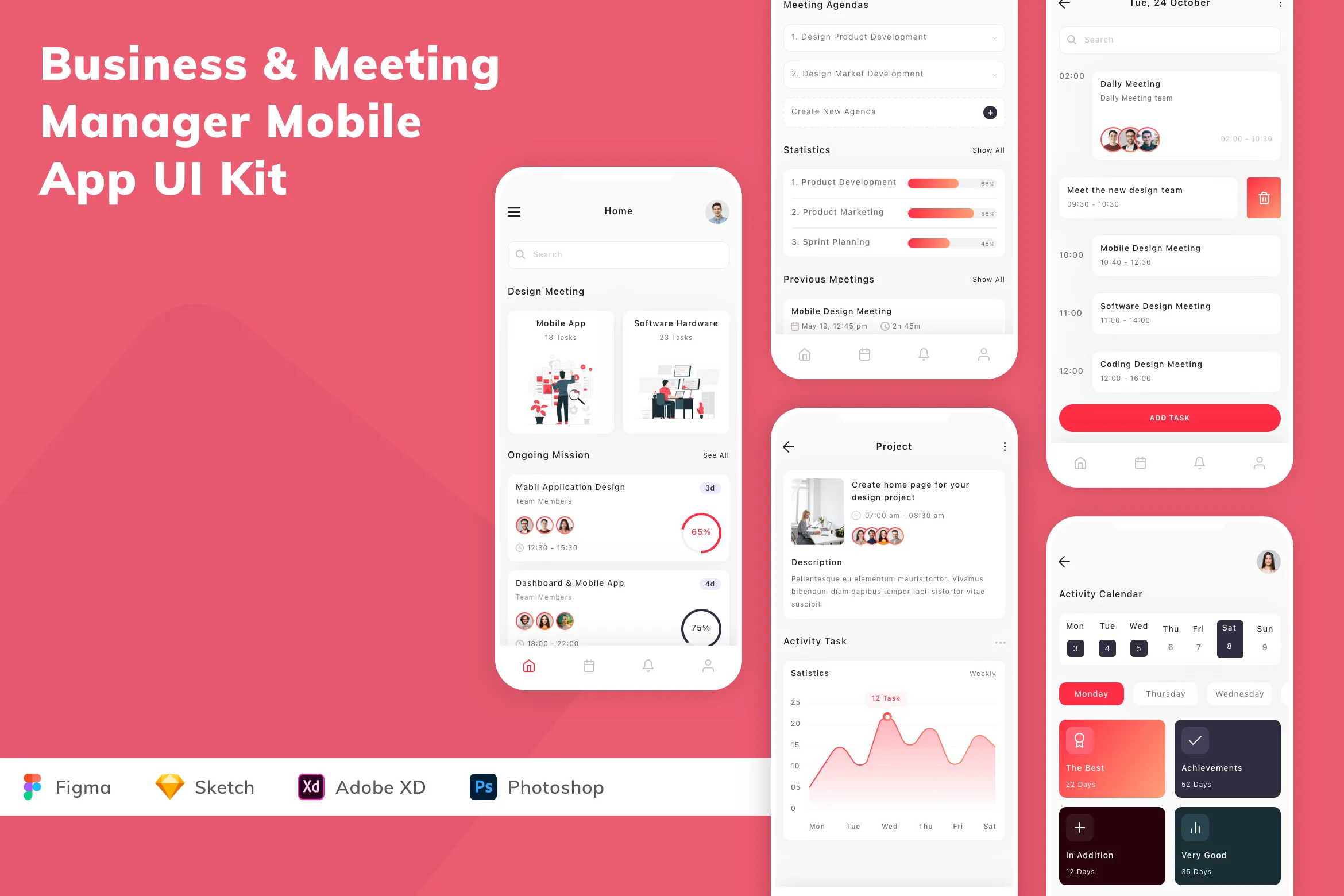 Business & Meeting Manager Mobile App UI Ki