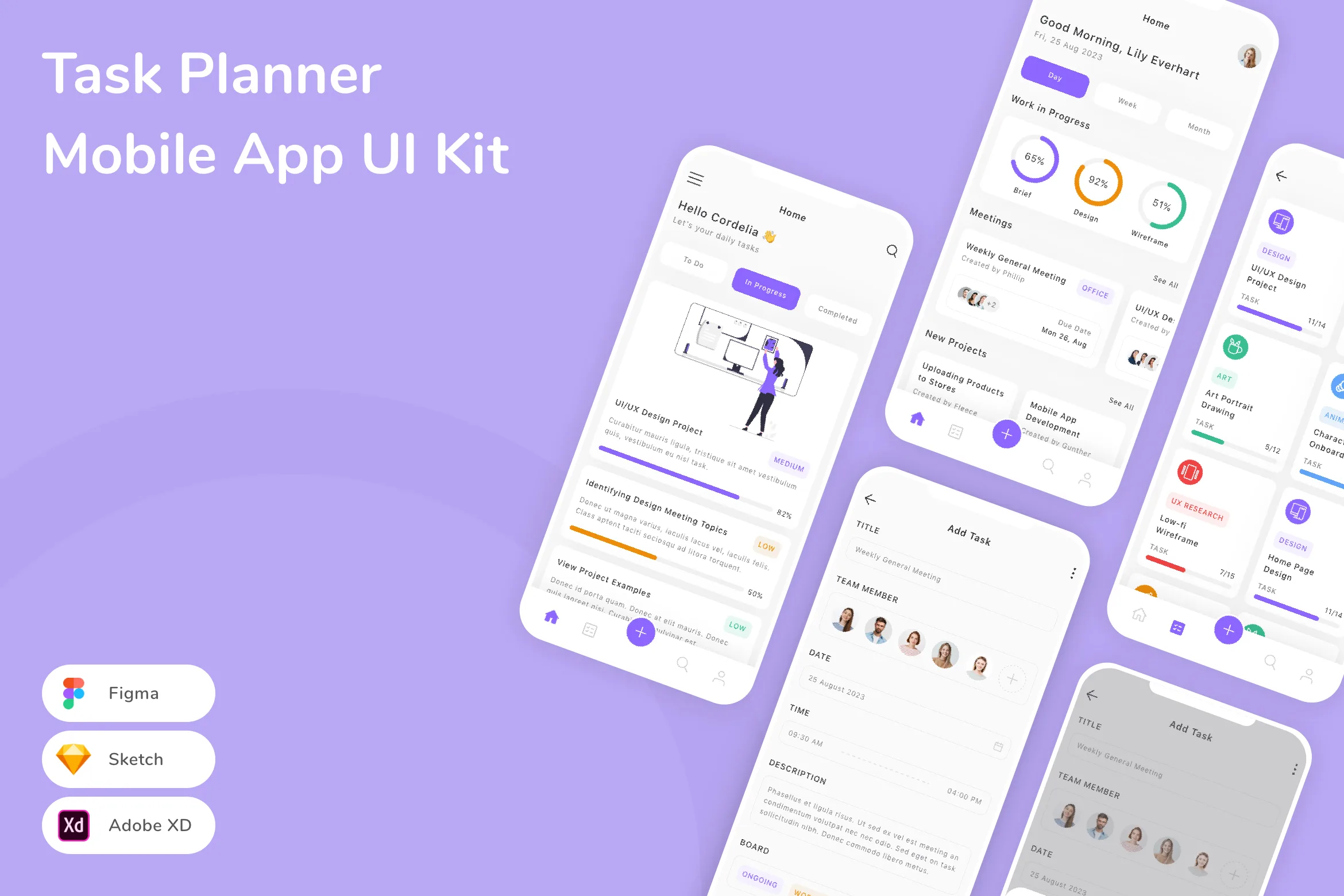 Task Planner Mobile App UI Kit