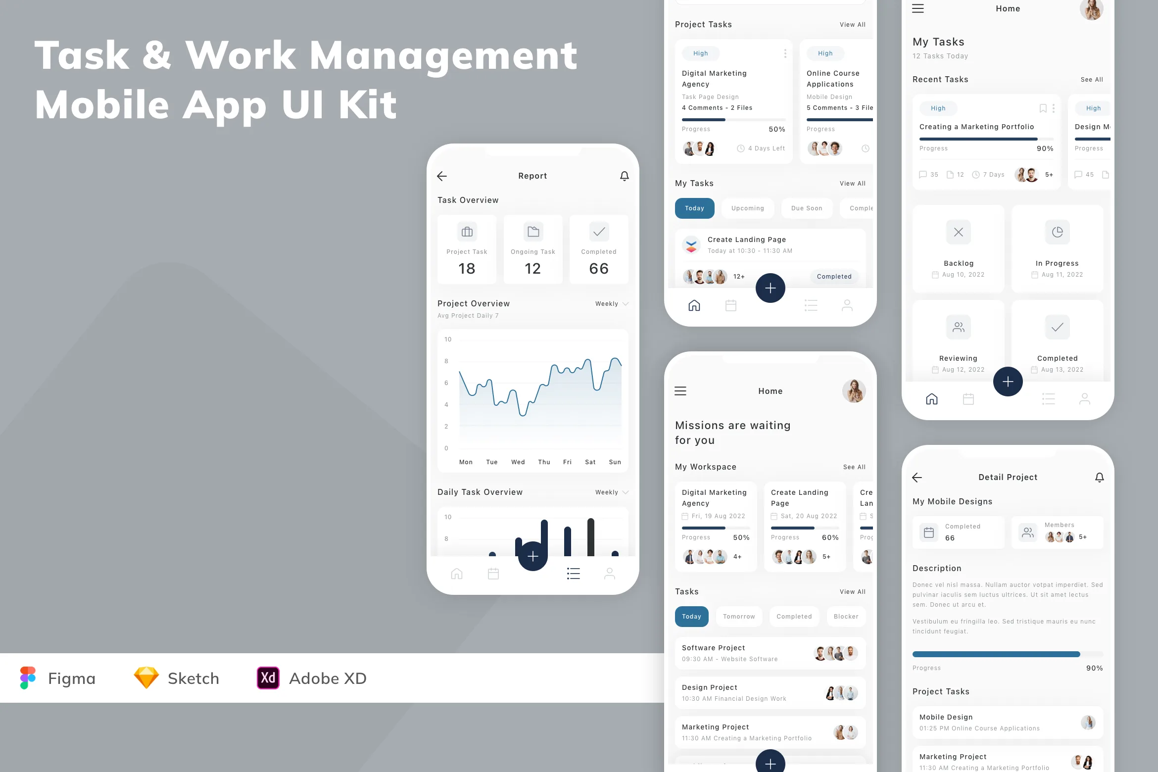 Task & Work Management Mobile App UI Kit