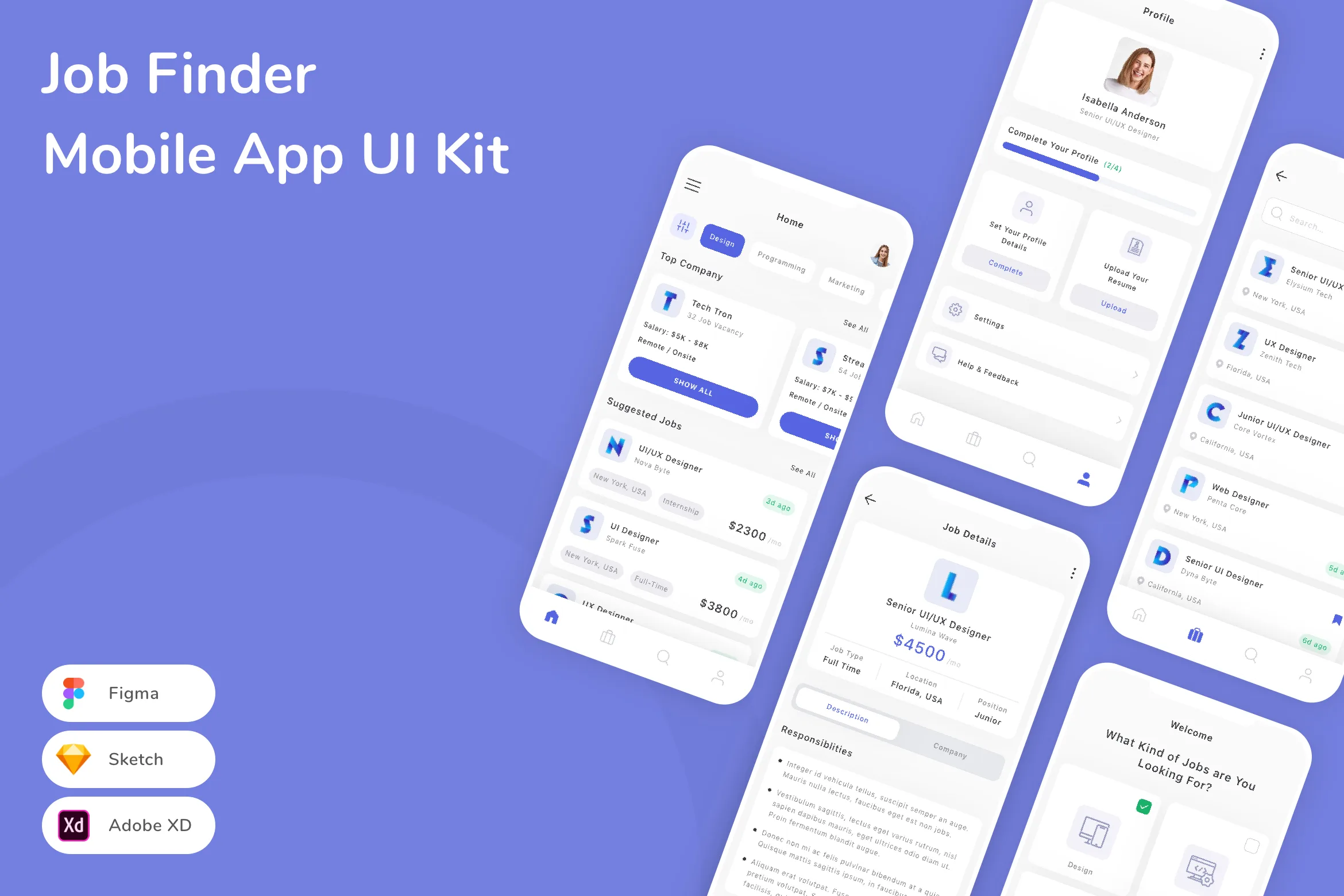 Job Finder Mobile App UI Kit
