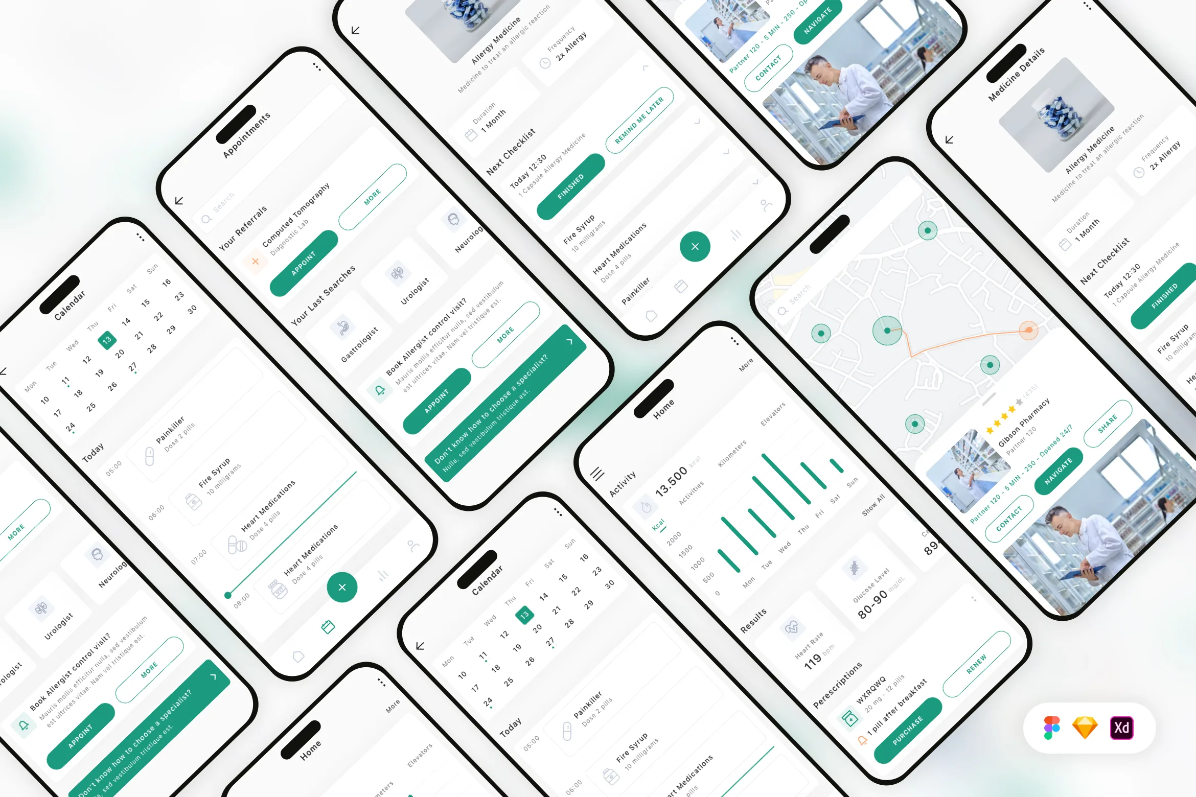 Healthcare & Medicine Mobile App UI Kit