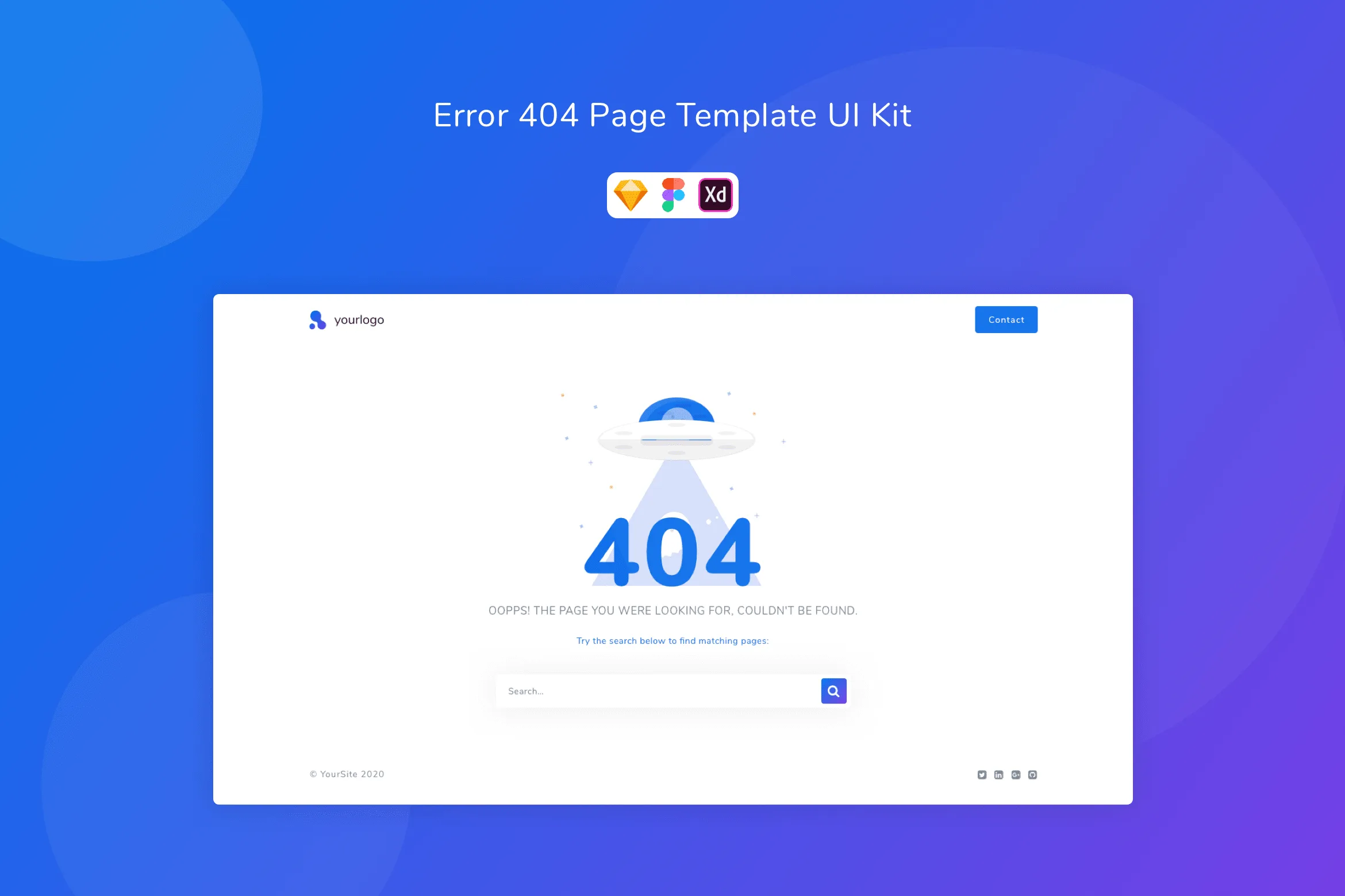 Error 404 Page Template UI Kit