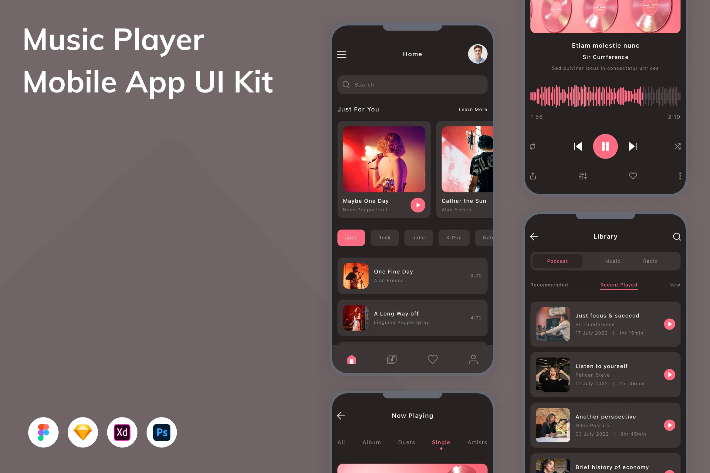 Music Player Mobile App UI Kit