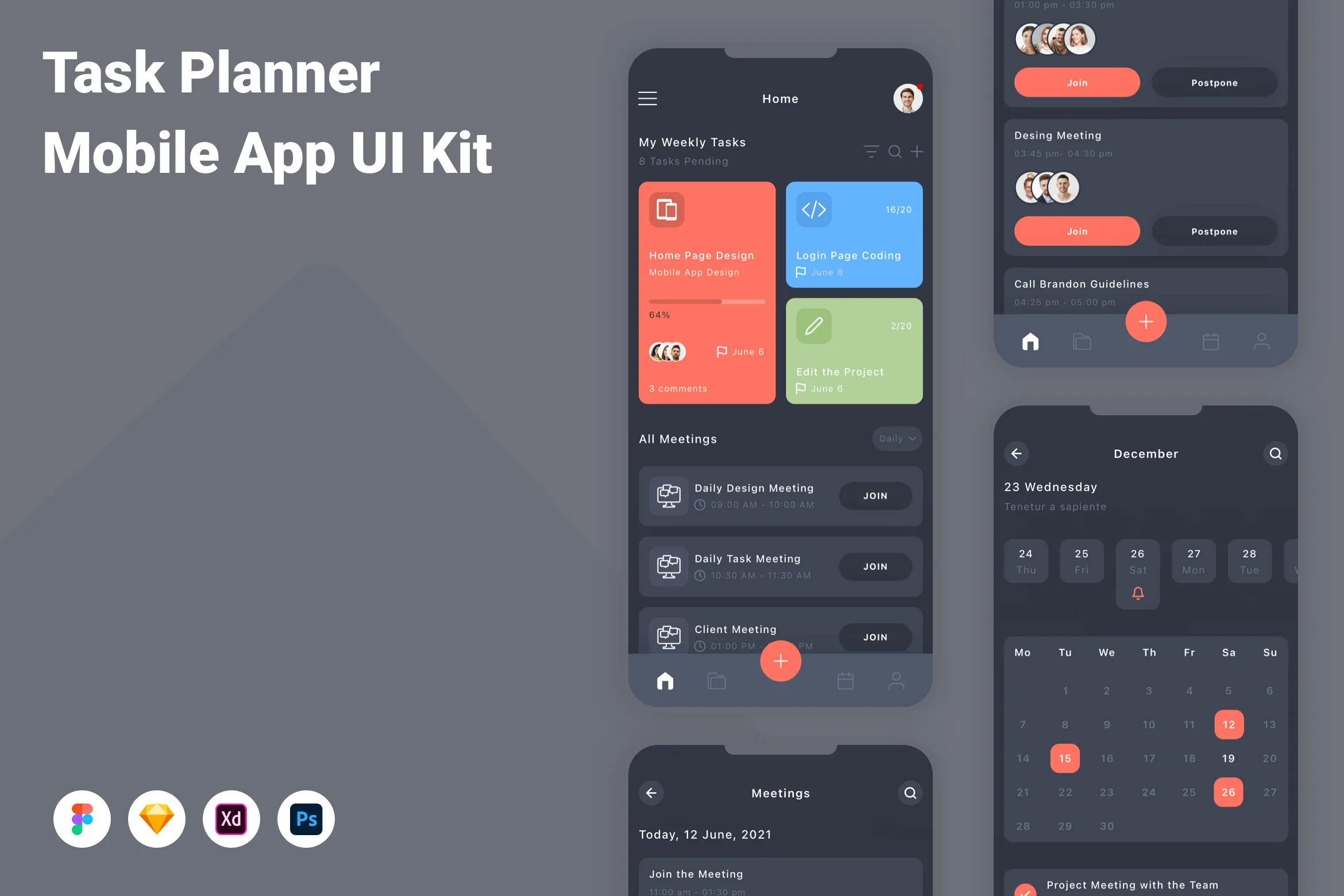 Task Planner Mobile App UI Kit