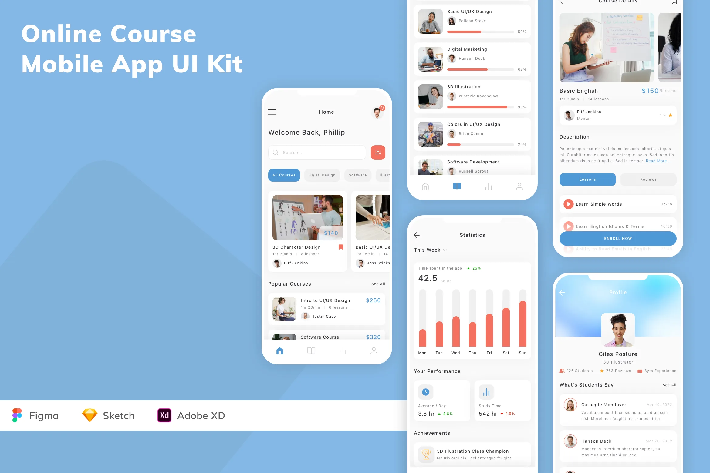Online Course Mobile App UI Kit