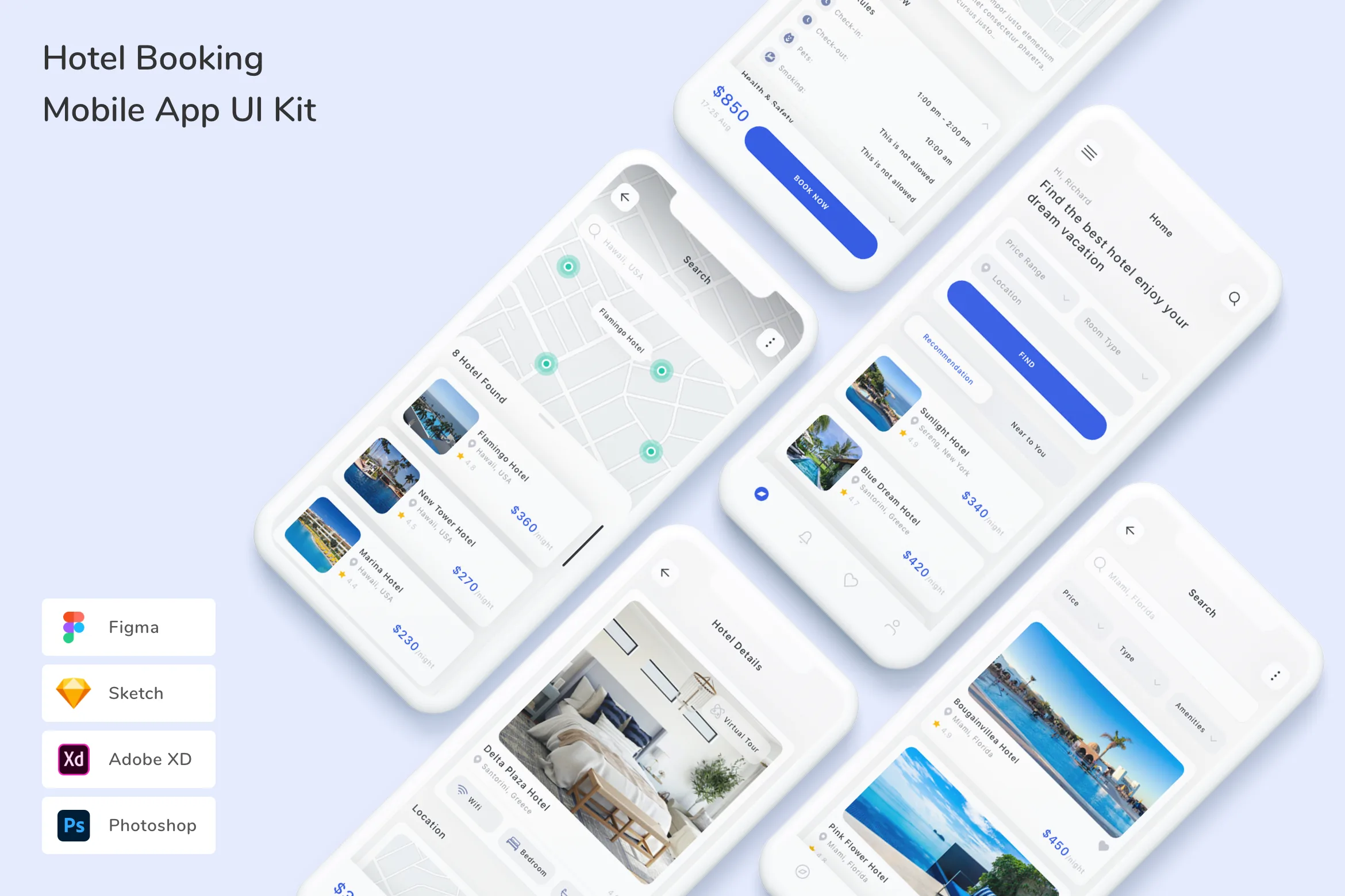 Hotel Booking Mobile App UI Kit