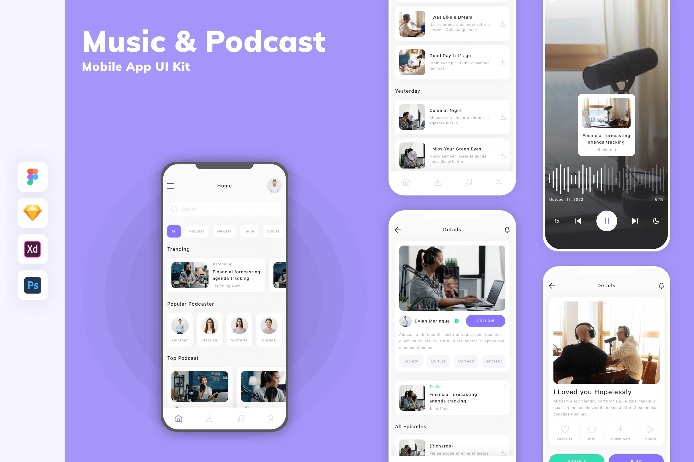 Music & Podcast Mobile App UI Kit